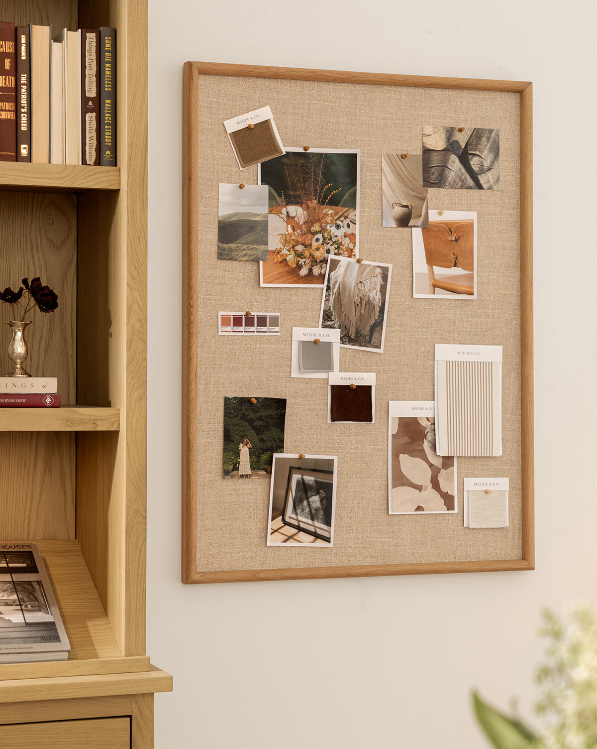 Oak & Linen Memo Board
