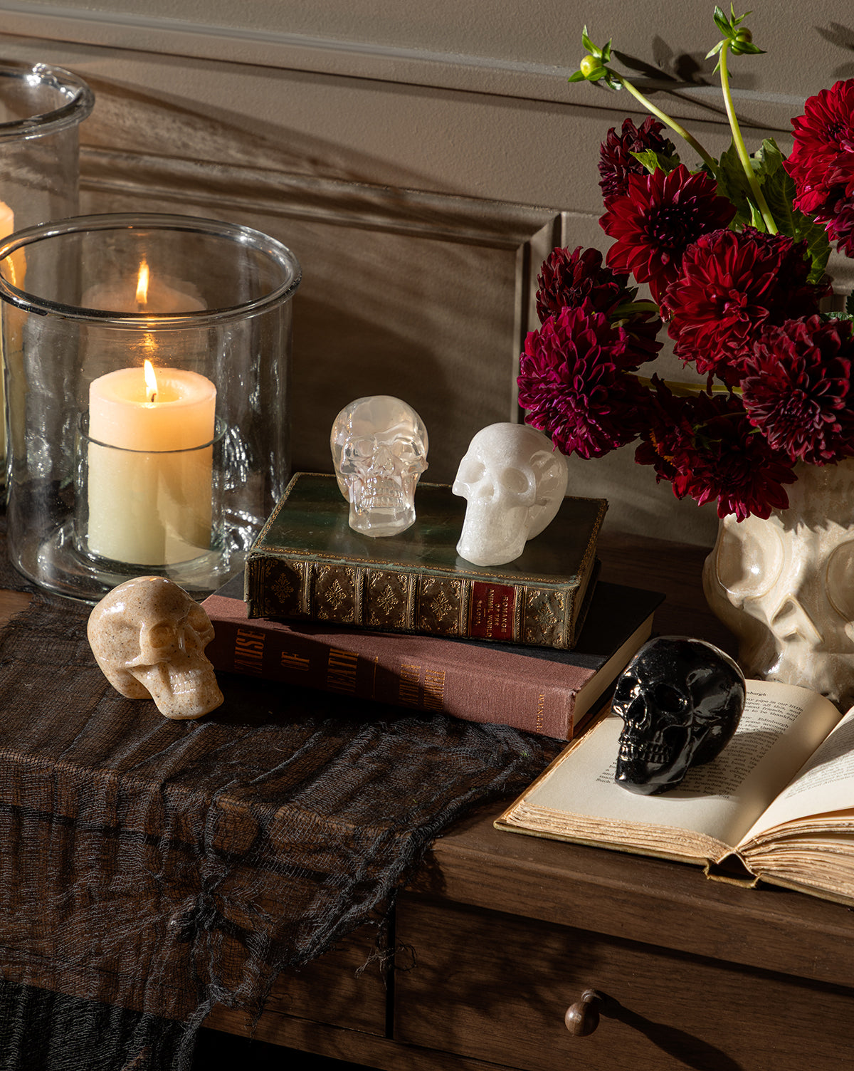 Assorted Resin Skulls (Boxed Set of 4)