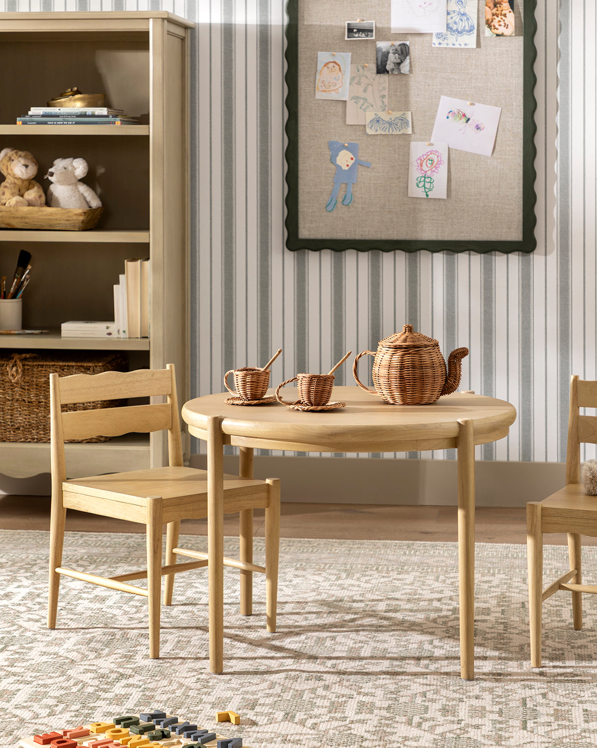 Woven Rattan Play Tea Set (Set of 7)