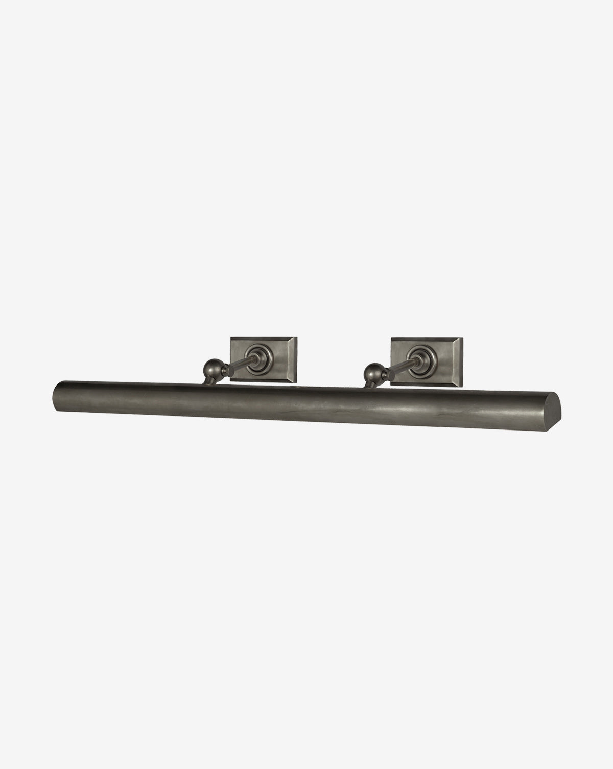 The 30 Cabinet Maker’s Picture Light by Visual Comfort & Co. Signature is a metal picture light with a cylindrical bar and two wall-mounting brackets in a dark bronze finish, shown on a white background. McGee & Co.