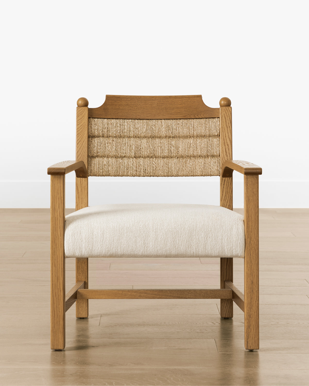 McGee & Co. wooden lounge chair for living room seating.