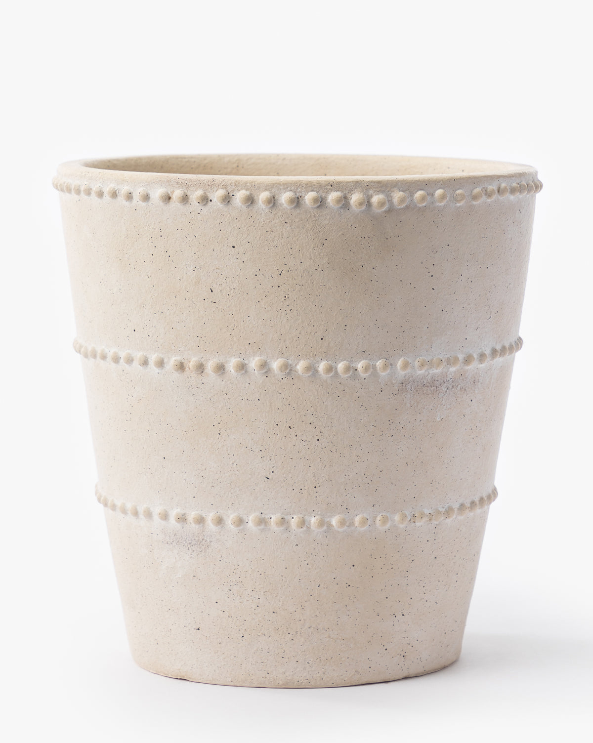 Small Allston Planter in distressed white terracotta, standalone product view, from McGee & Co.