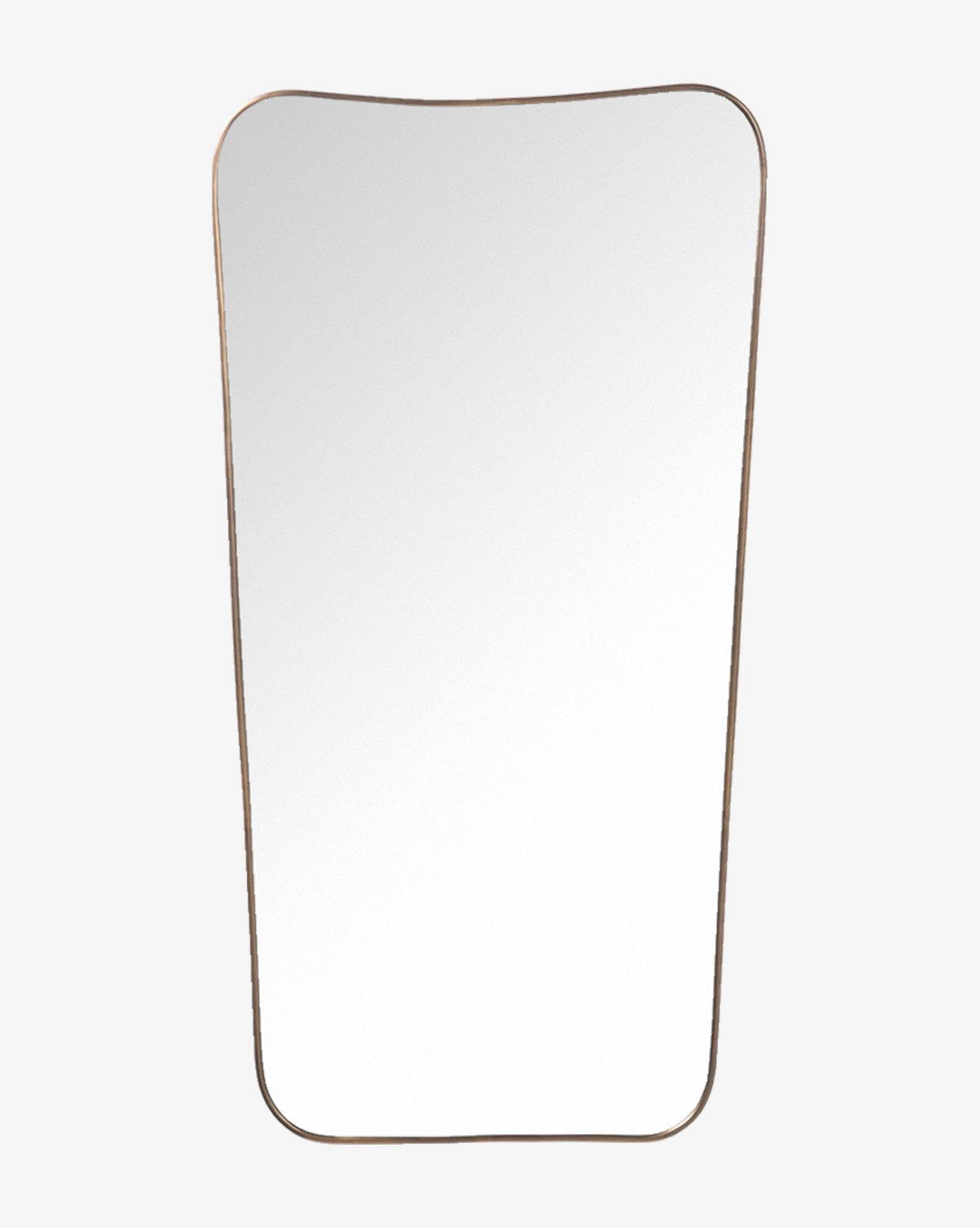 The Anastasia Wall Mirror is tall and rectangular with rounded corners and a thin metallic frame, shown against a plain white background by McGee & Co.