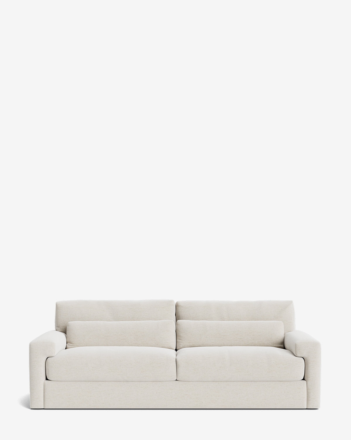 A modern Beckstead Sofa 92 in light beige with plush cushions and wide armrests, set against a plain white background, by McGee & Co.