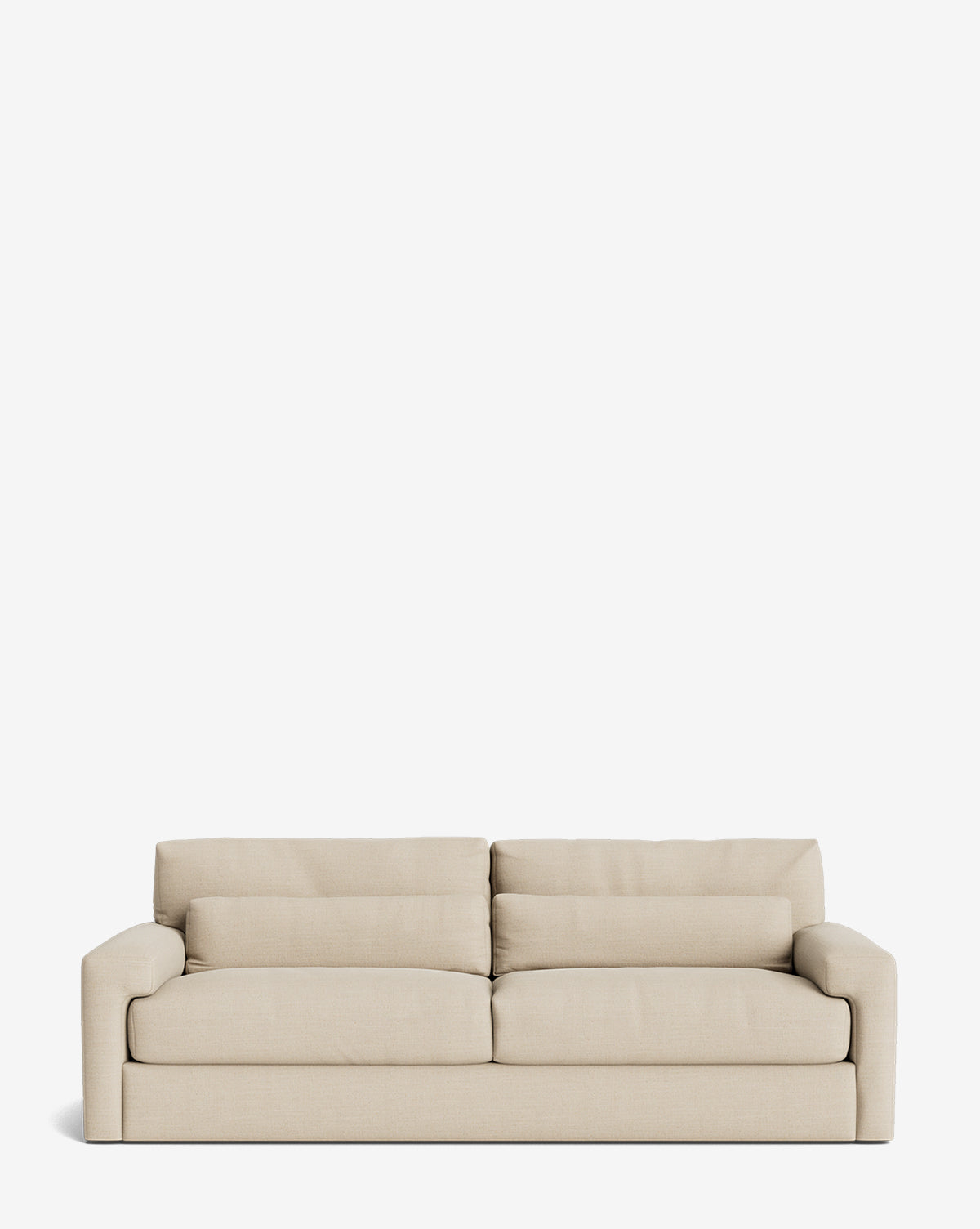 The Beckstead Sofa 92 is a modern beige fabric sofa with plush cushions and low arms, shown on a plain white background by McGee & Co.