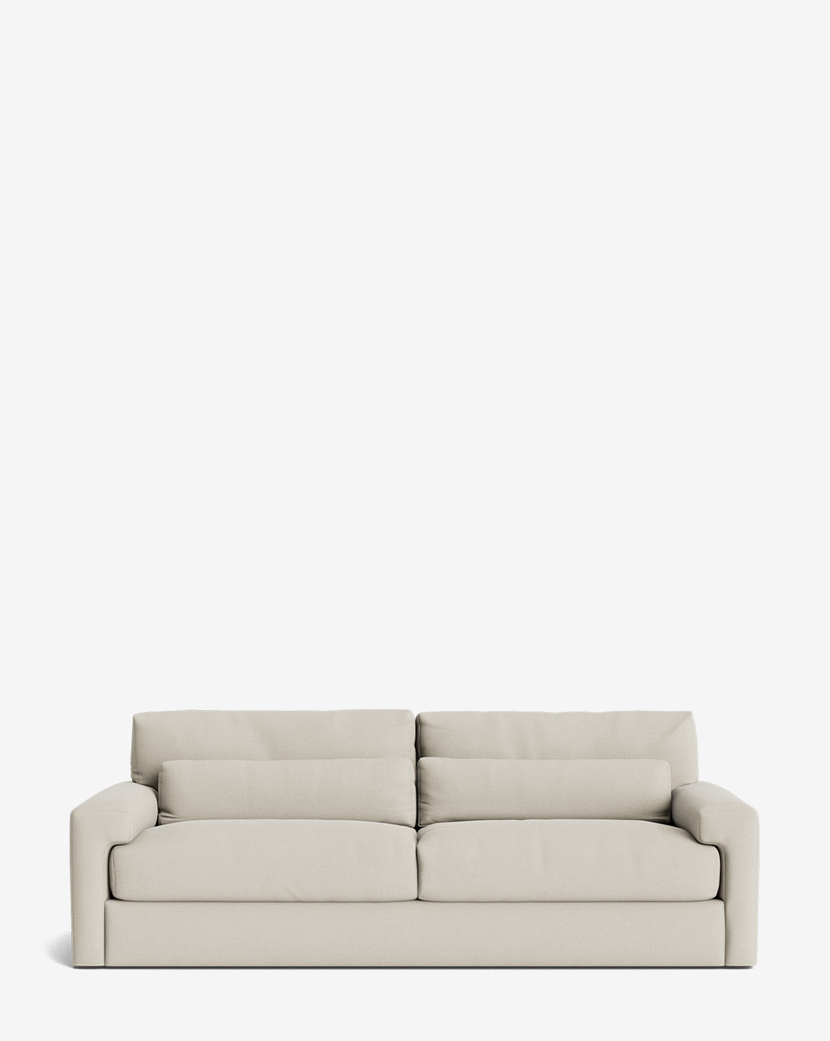 The Beckstead Sofa 92 in light beige, with plush cushions and wide armrests, is displayed against a plain white background by McGee & Co.