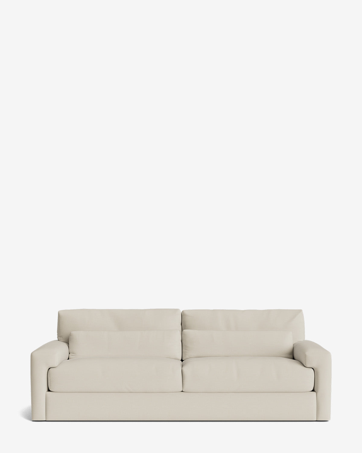 The Beckstead Sofa 92 is a minimalist, light beige sofa with plush cushions and low, wide armrests, set against a plain white background—perfect for modern style and comfort by McGee & Co.