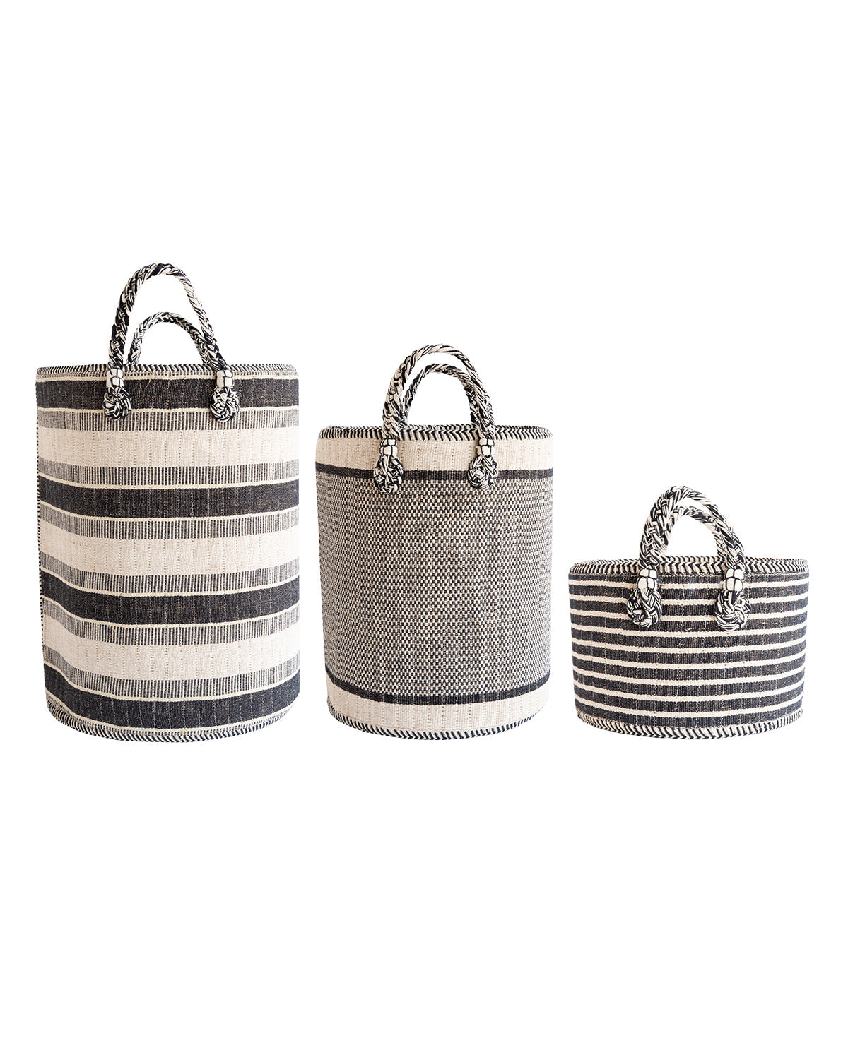 Black & White Stripe Baskets
