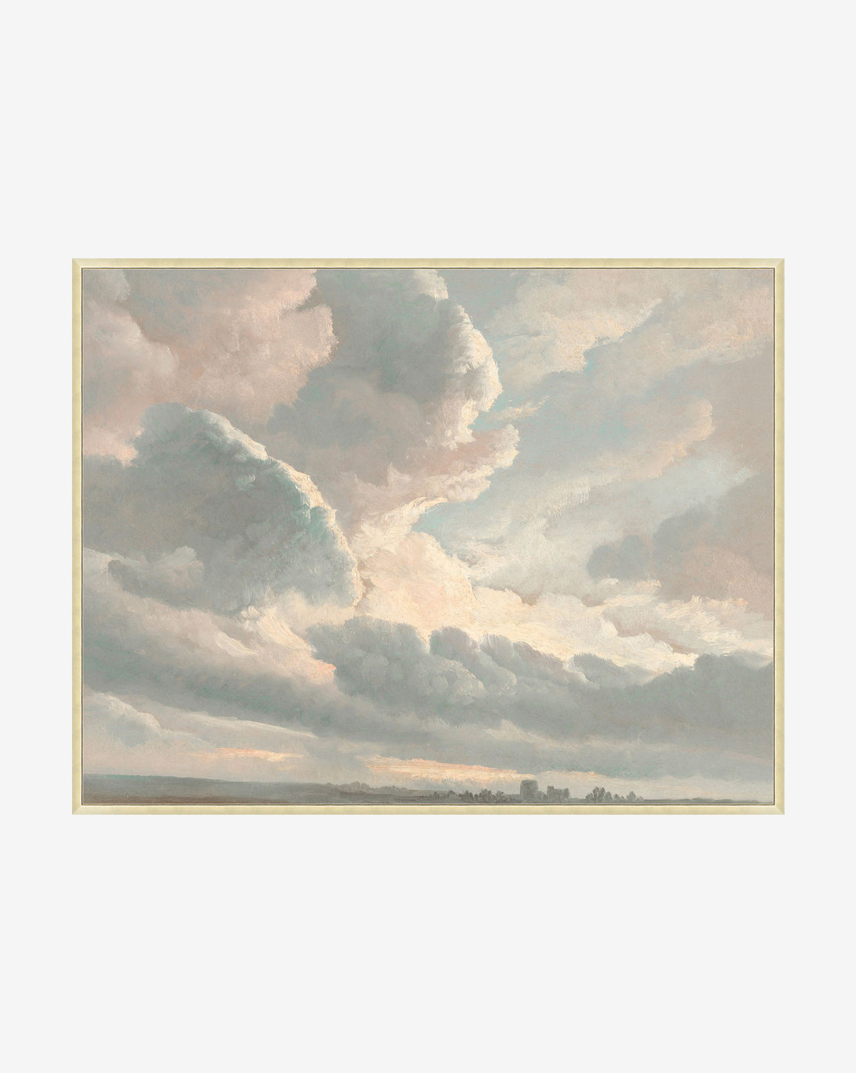 Boundless Skies captures a serene landscape beneath a vast pastel sky with soft, billowing clouds and a distant horizon—stunning wall art perfect for any space, by McGee & Co.