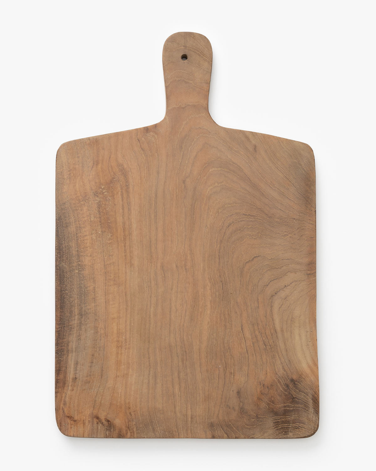 The Boylan Bread Board is a rectangular natural wood board with a handle, distinctive grain patterns, and a small hole in the handle, shown against a plain white background.