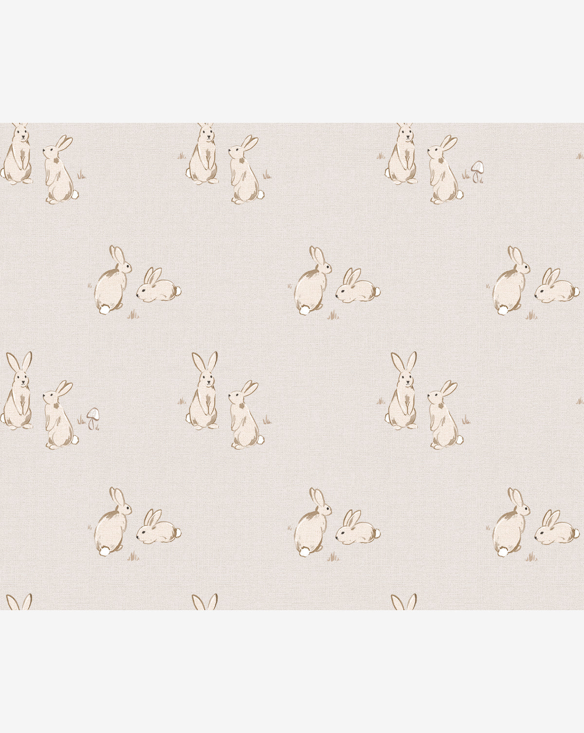 Wallpaper showcasing taupe bunnies on a soft gray base in a unique, elegant pattern by McGee & Co.