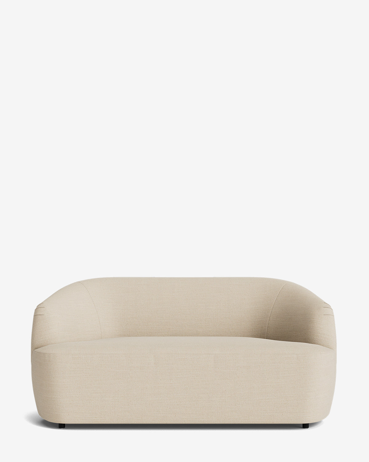 The Makerspalm Byron Settee 68 features a modern, minimalist design in beige with rounded edges and a smooth, cushioned look, shown against a plain white background. McGee & Co.
