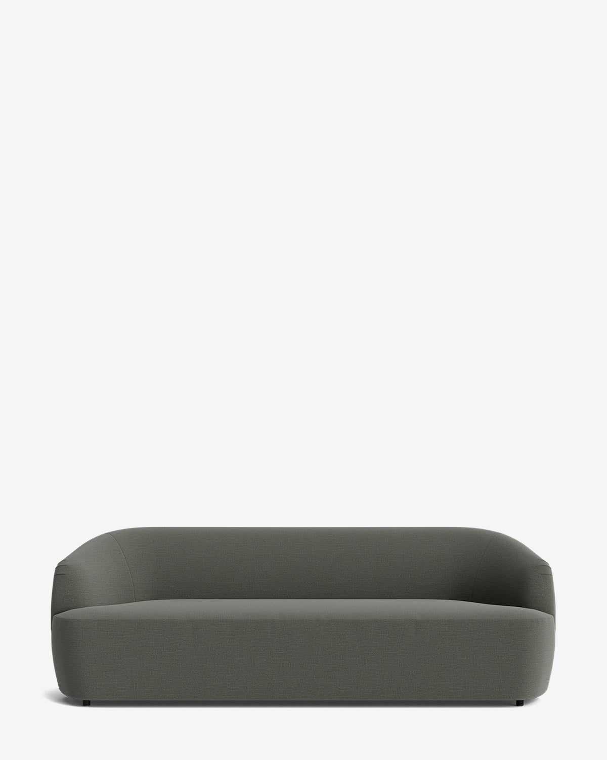 The Makerspalm Byron Sofa 96 features a minimalist, modern design in dark gray with a low backrest and rounded edges, displayed against a plain white background. McGee & Co.