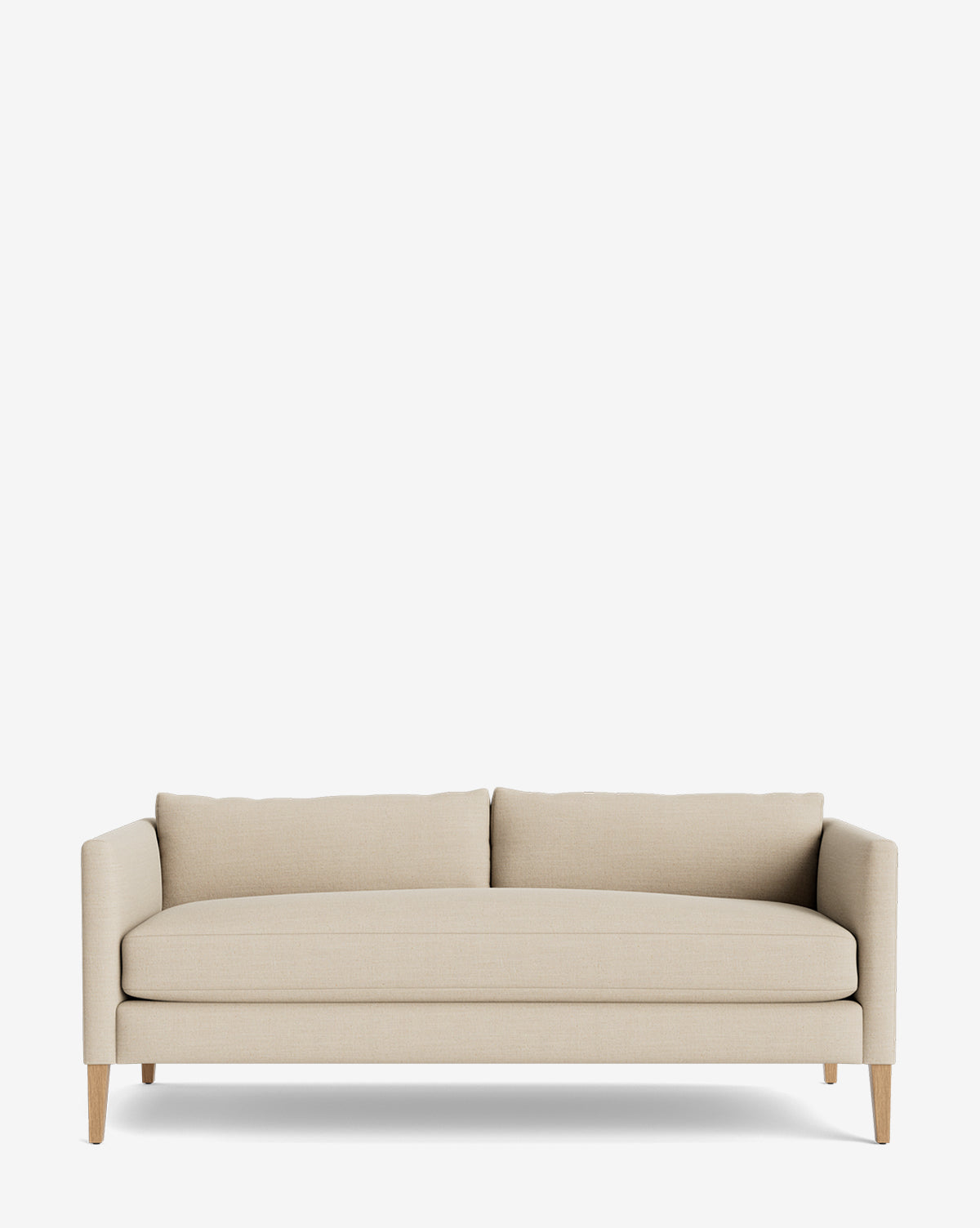The Cade Sofa 80 features clean lines, wooden legs, a down-wrapped single seat cushion, and two back cushions, set against a plain white background by McGee & Co.