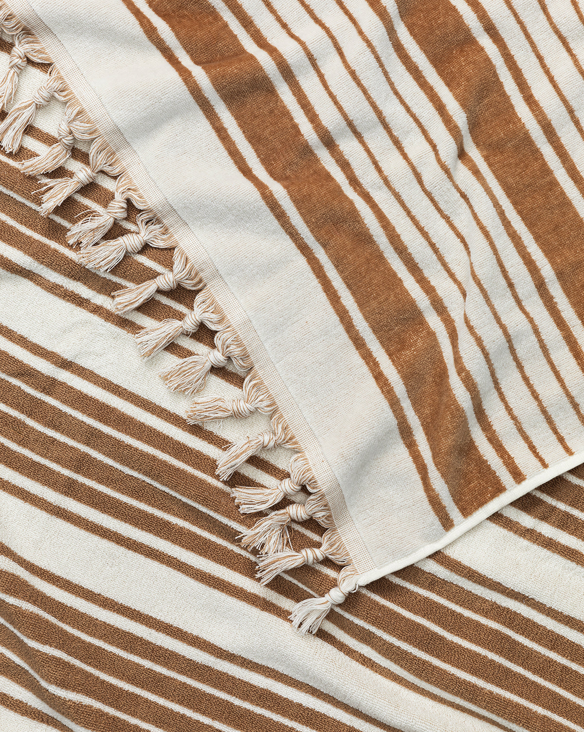 Camel striped oversized beach towel design from McGee & Co.