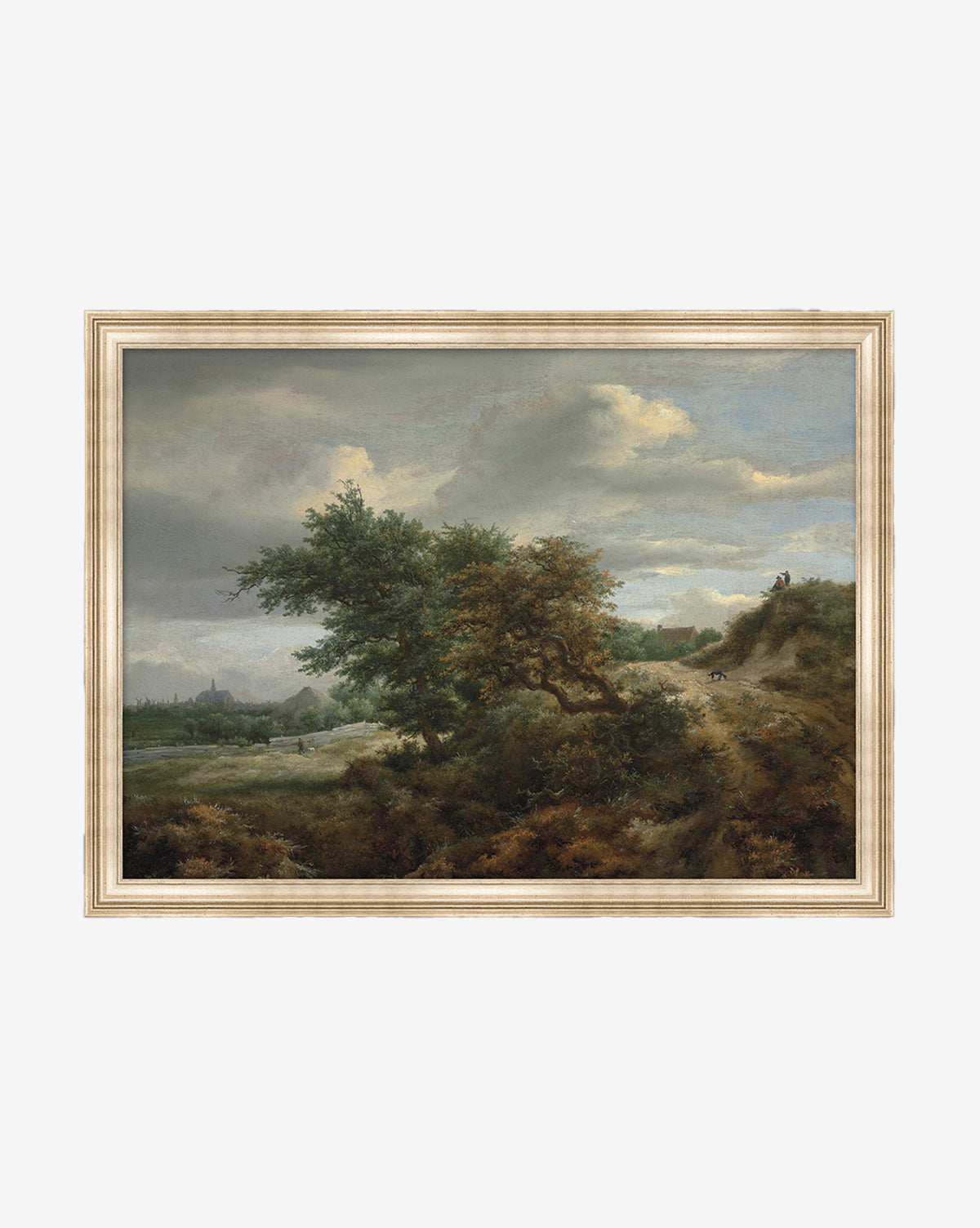 The Countryside Collection II showcases a tranquil landscape with trees on a grassy hill and distant fields, accented by muted green and brown tones—an ideal piece of nature wall decor, by McGee & Co.