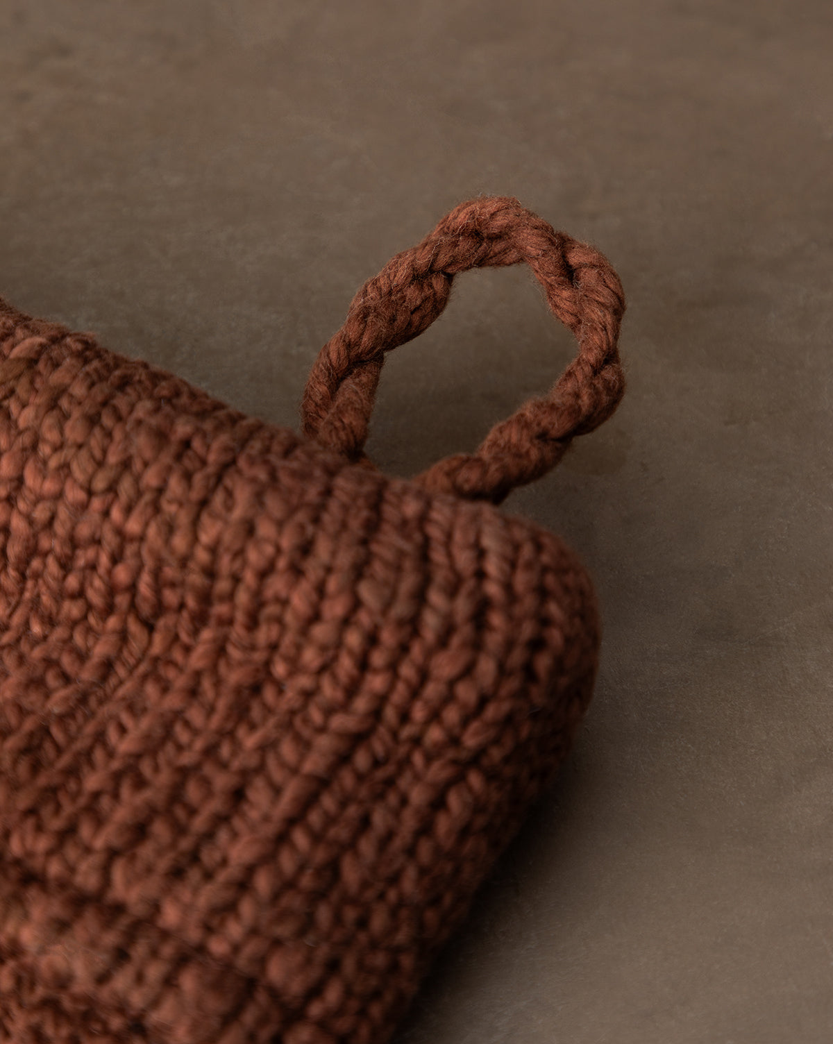 Cozy Knit Stocking in Deep Brown