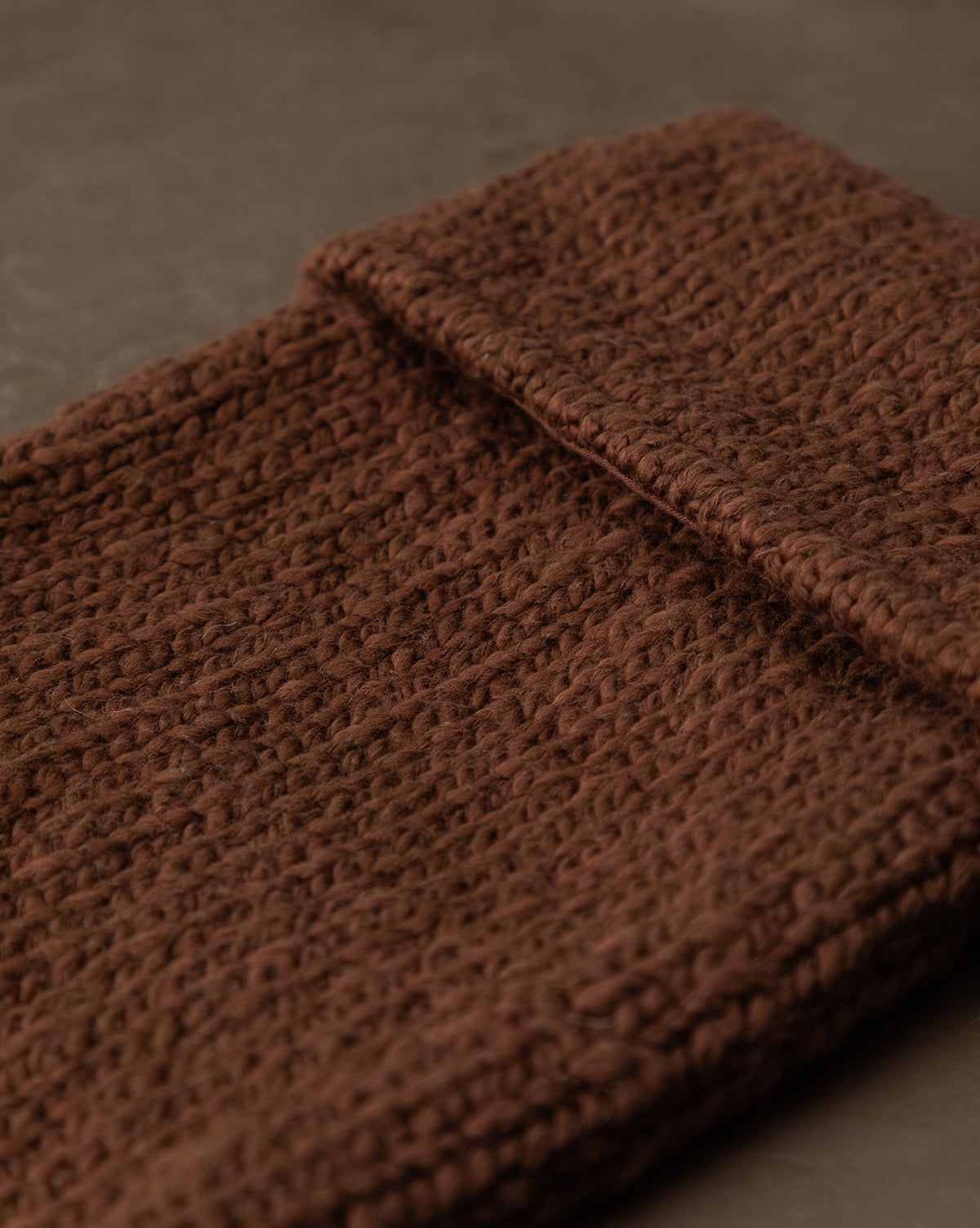 Cozy Knit Stocking in Deep Brown