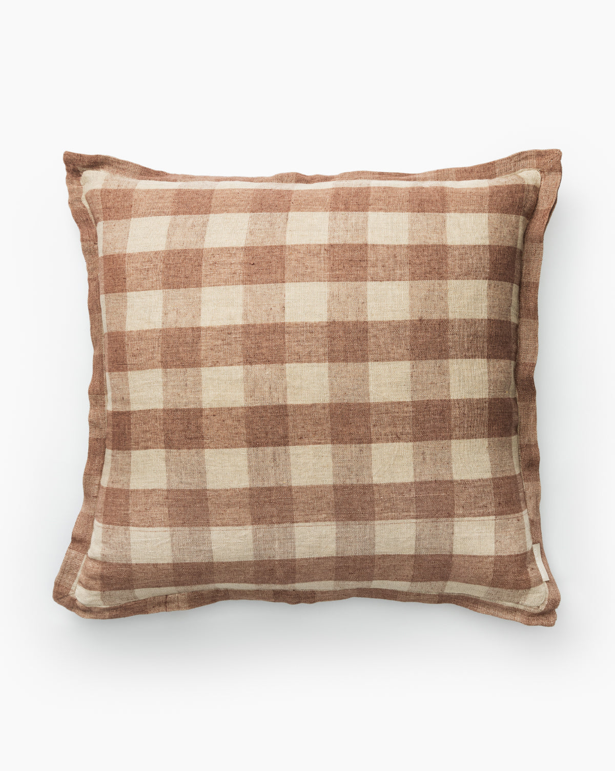 The Dabney Pillow Cover features a rectangular shape and an earth-tone brown and beige checkered pattern, displayed against a plain white background, by McGee & Co.