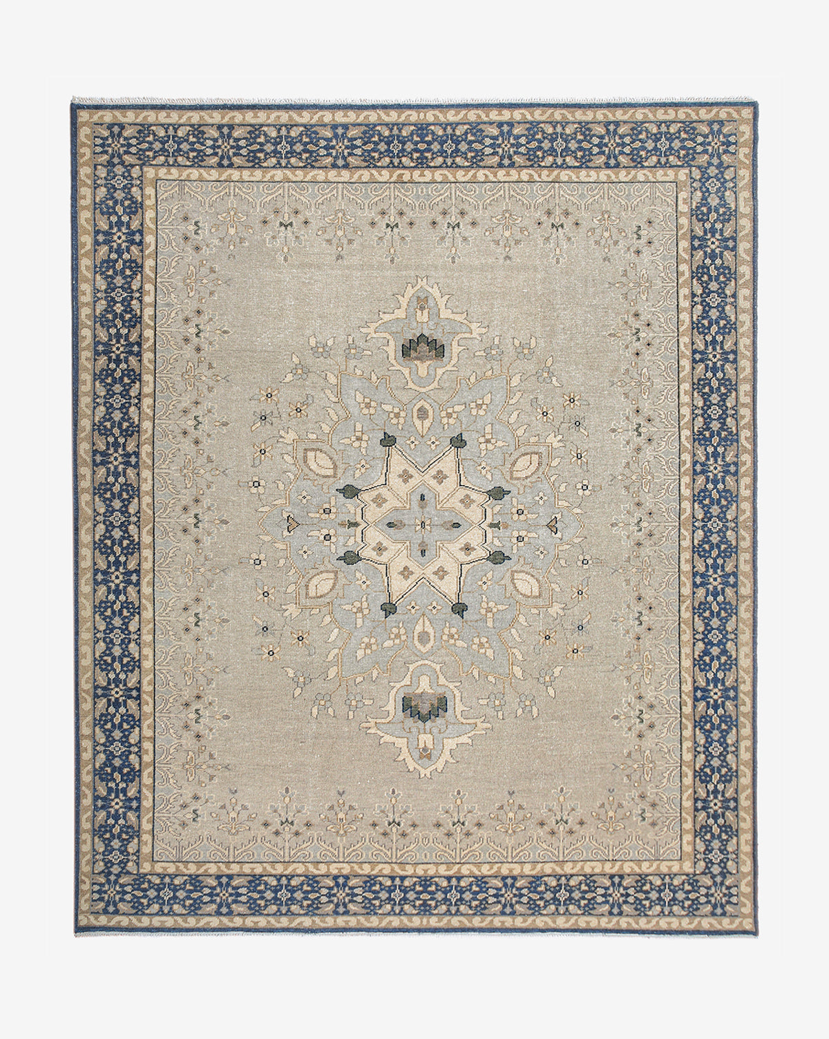 McGee & Co. hand knotted 100% wool vintage rug.