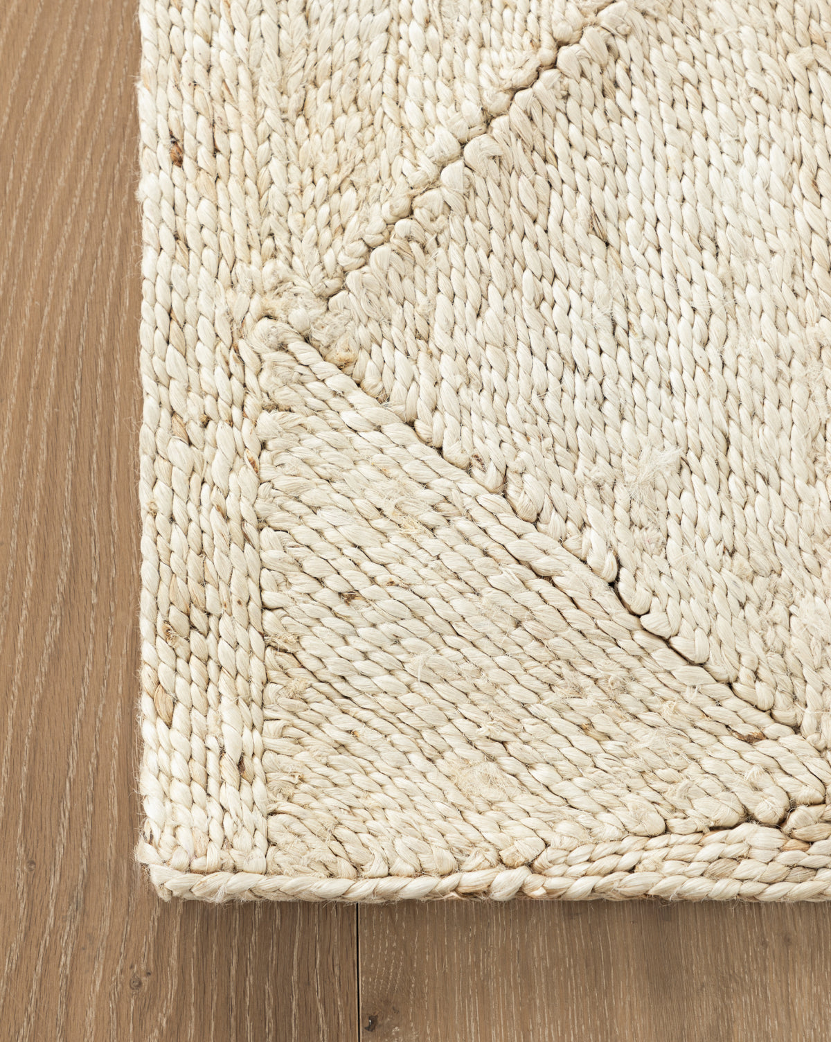 Diamond Braided Bleached Jute Rug