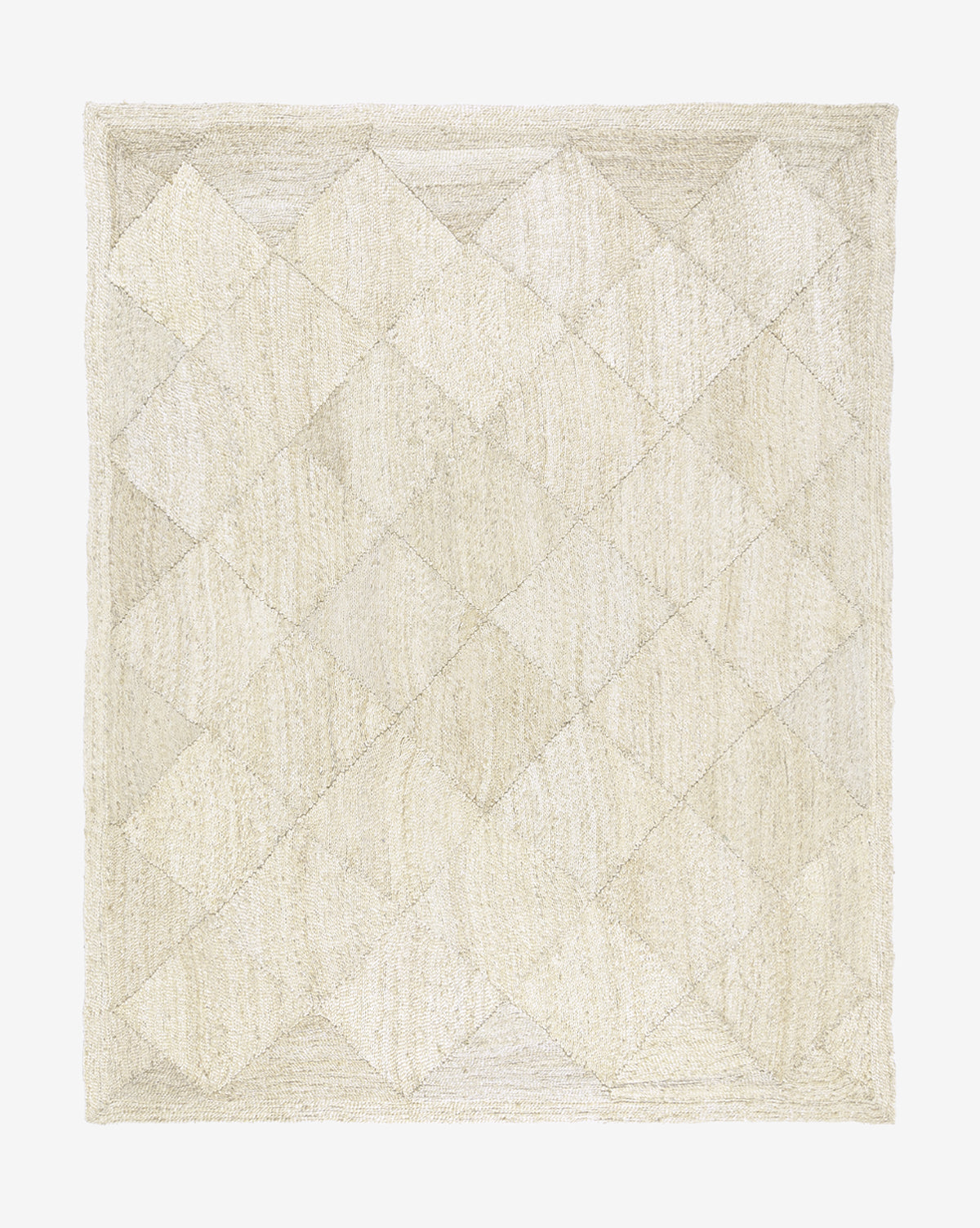 Diamond Braided Bleached Jute Rug