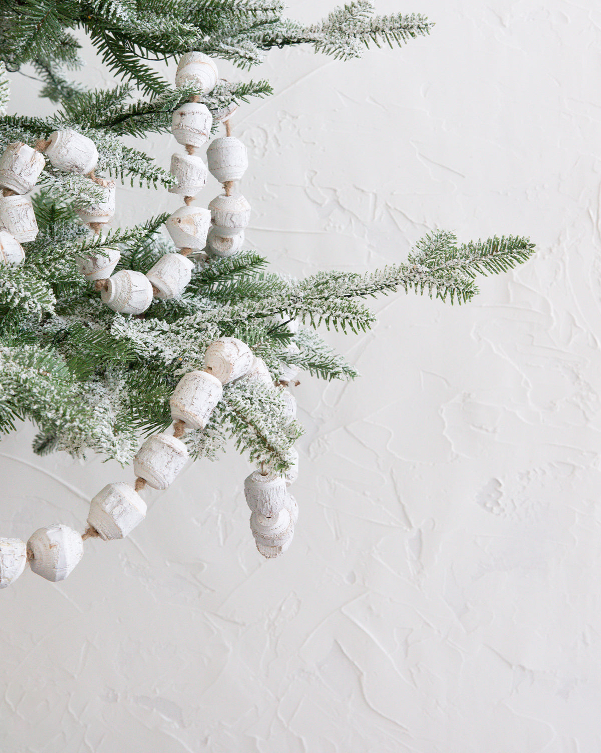 Distressed White Beaded Garland