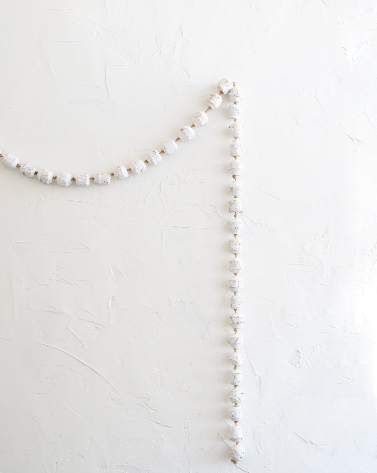 Distressed White Beaded Garland