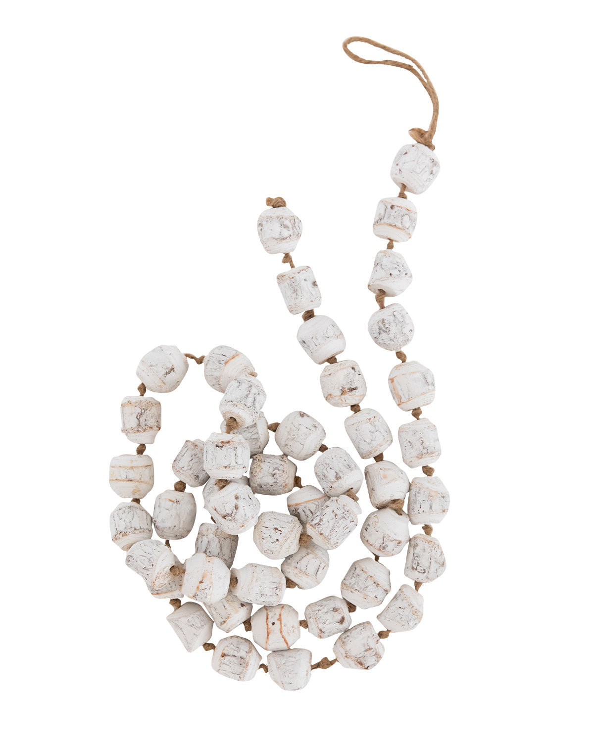 Distressed White Beaded Garland