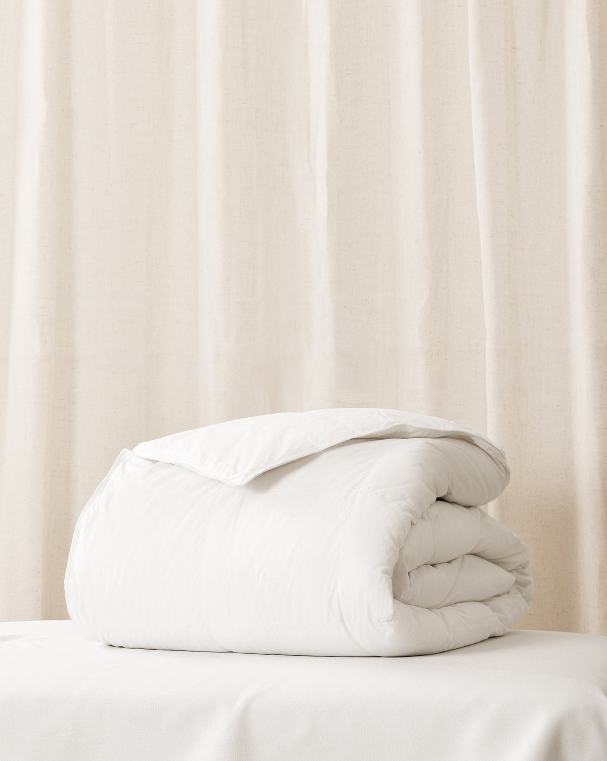 White down duvet insert on a bed with from McGee & Co.