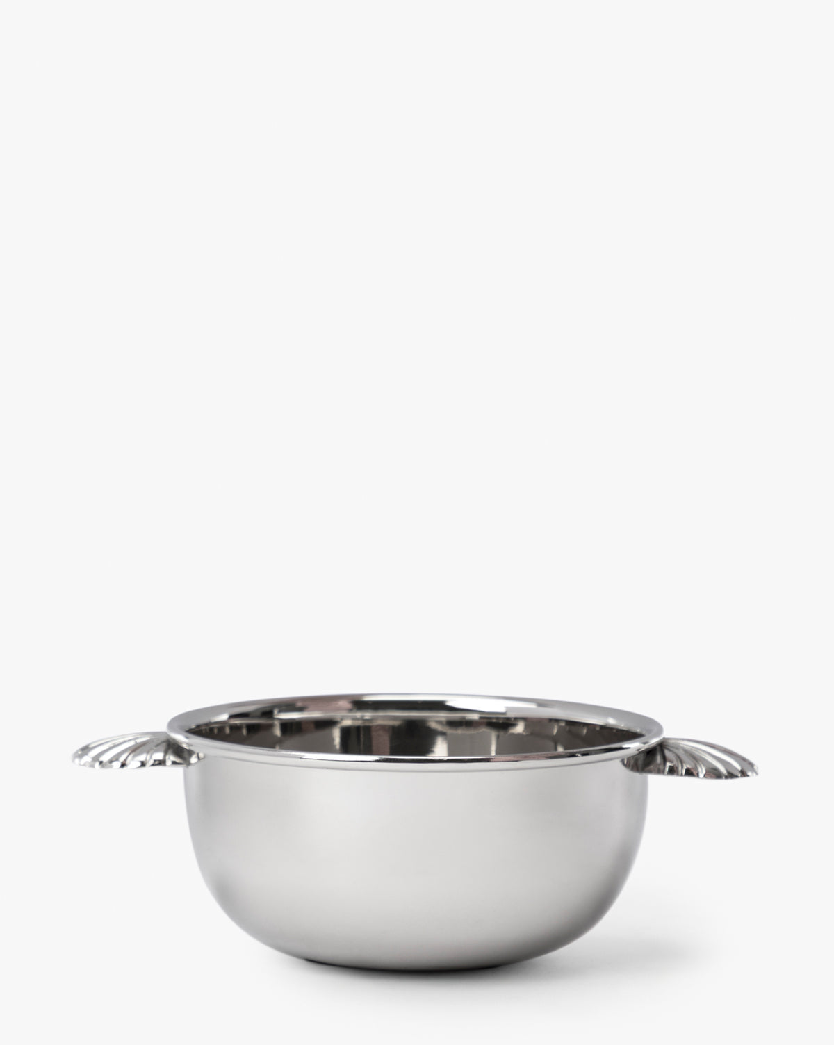 The Durham Condiment Bowl is a stainless steel serving bowl featuring two textured handles, displayed on a plain white background, by McGee & Co.