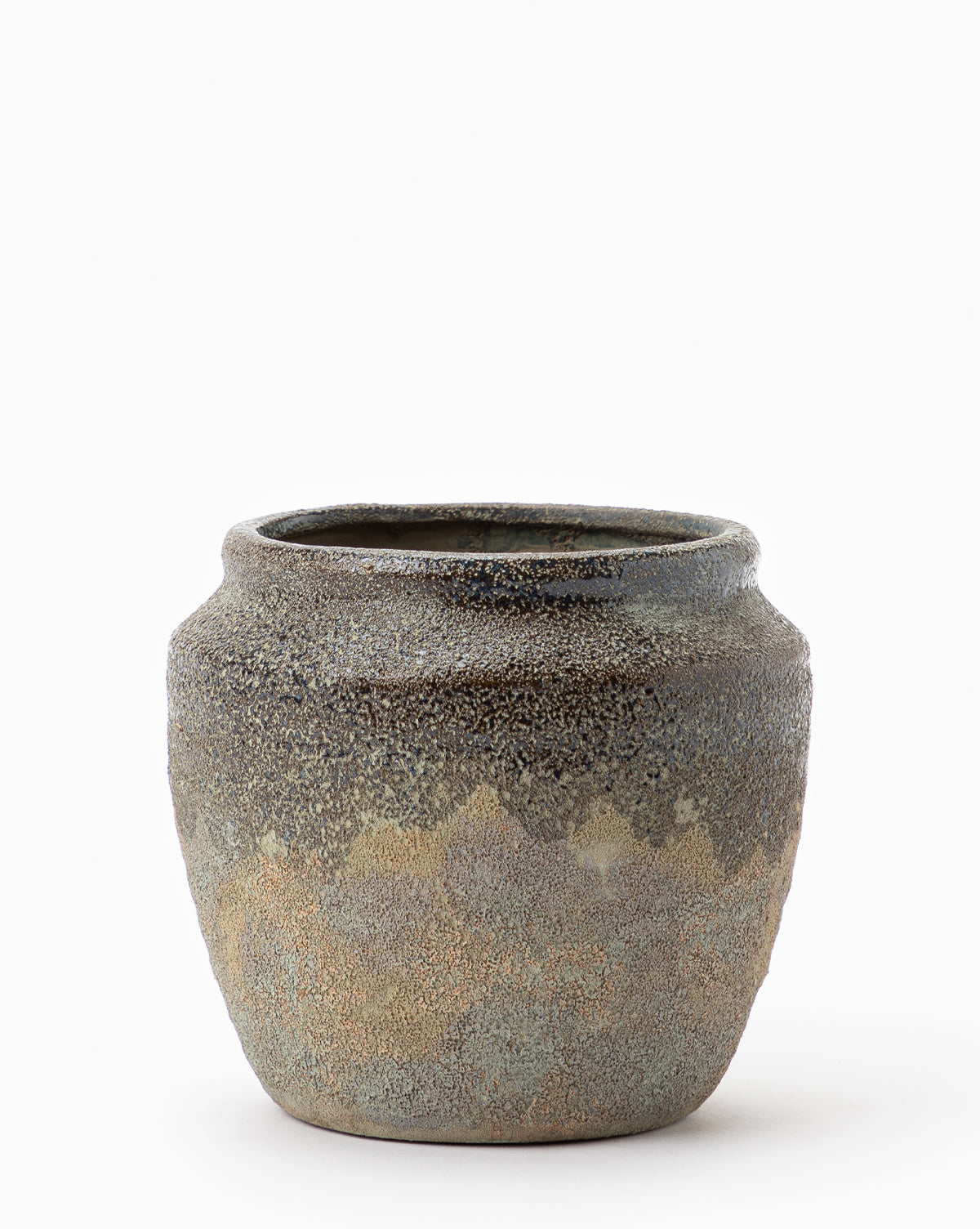 Earthy Textured Pot with two-tone finish and rustic surface from McGee & Co.