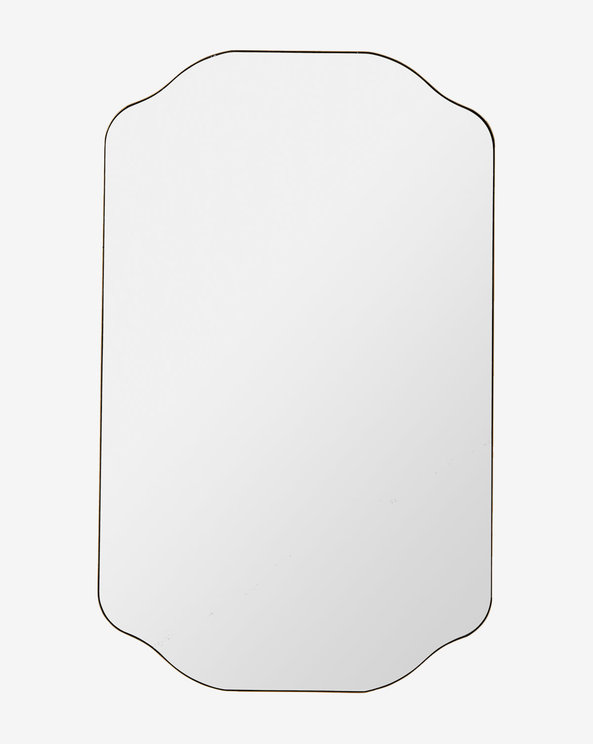 The Ethel Wall Mirror is a frameless, rectangular design with rounded, scalloped corners, shown against a plain white background by McGee & Co.