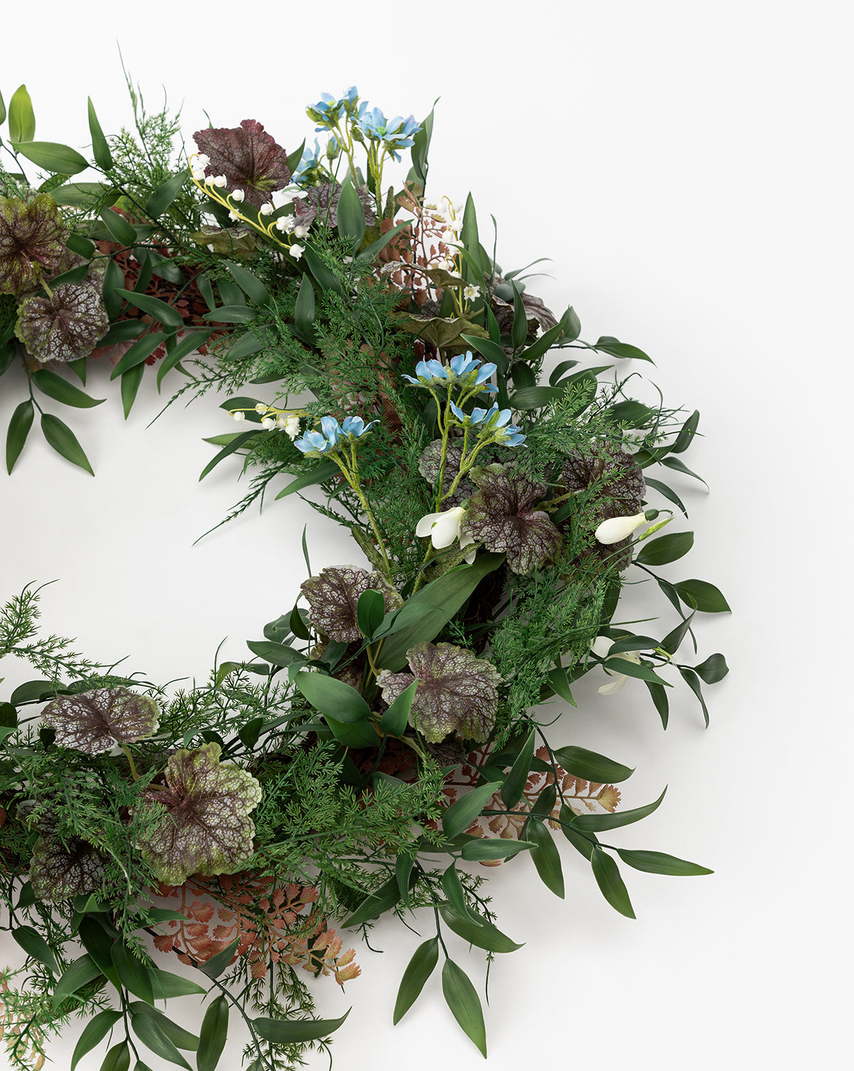 Faux Fern & Begonia Wreath