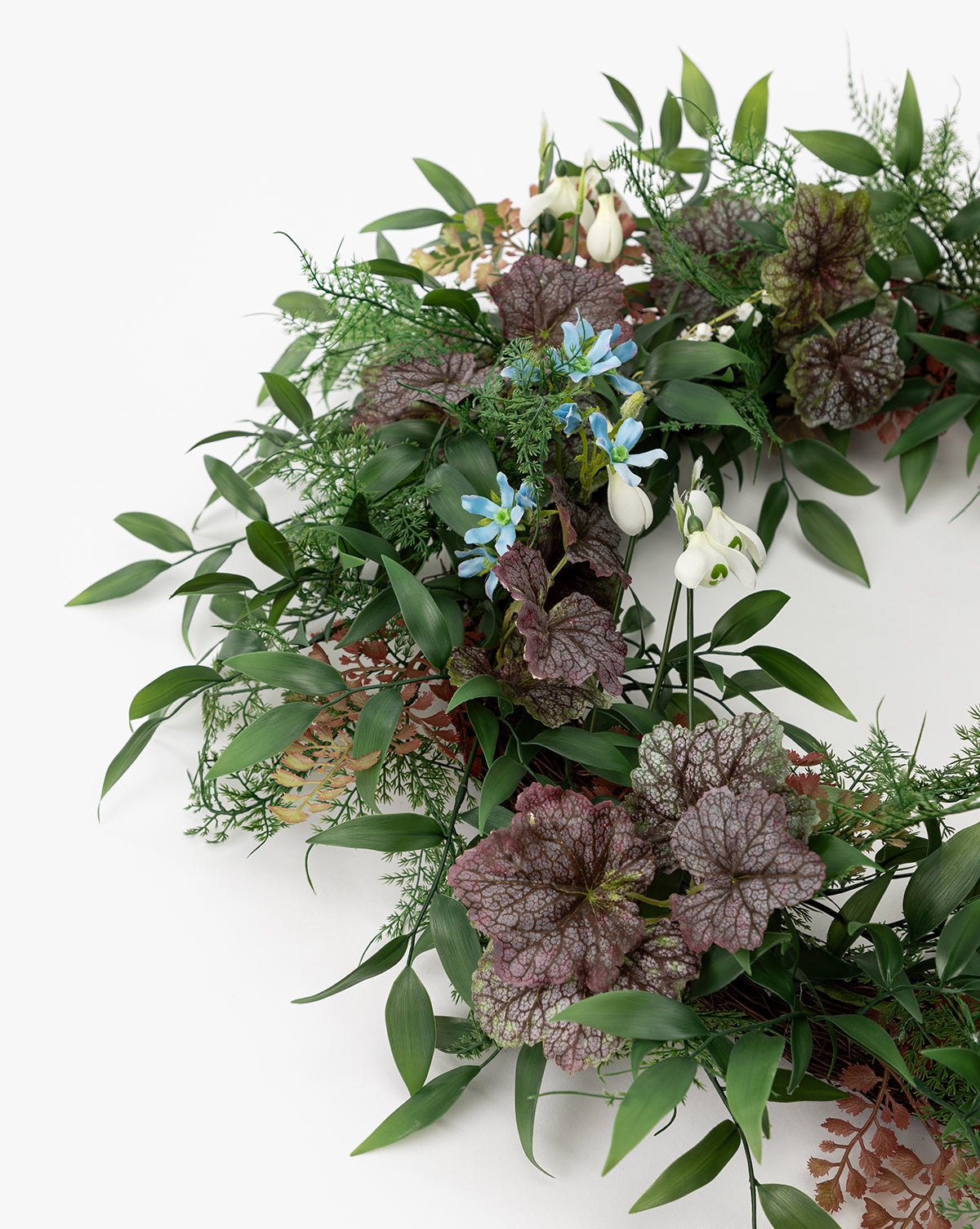 Faux Fern & Begonia Wreath