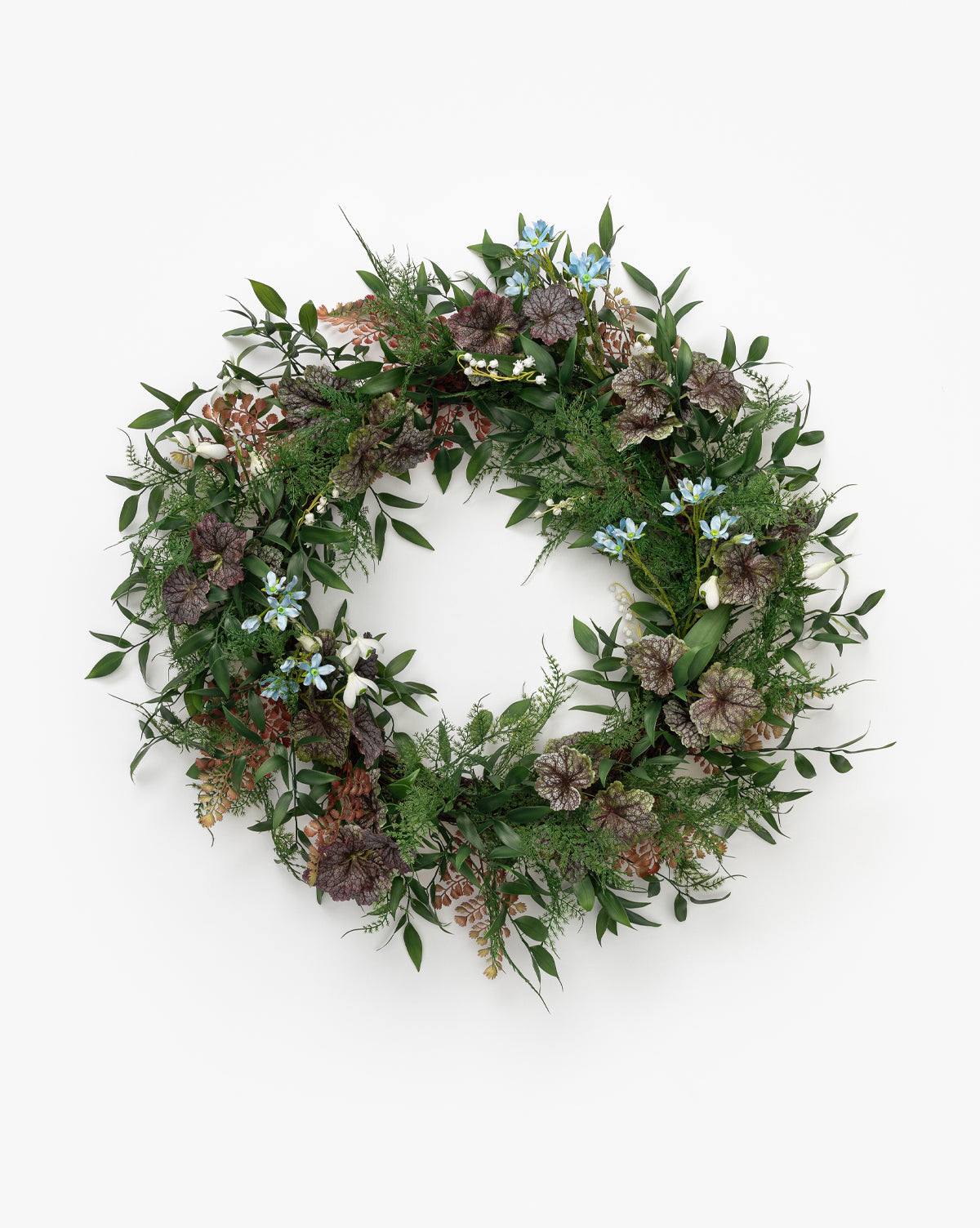 Faux Fern & Begonia Wreath