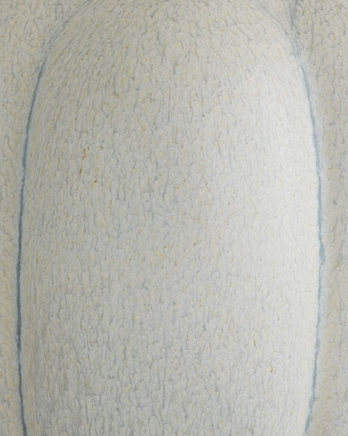 Close-up of the Fig Table Lamp—an elegant white oval with subtle blue-tinted lines, resembling a grooved ceramic surface, perfect for enhancing your home decor, by McGee & Co.