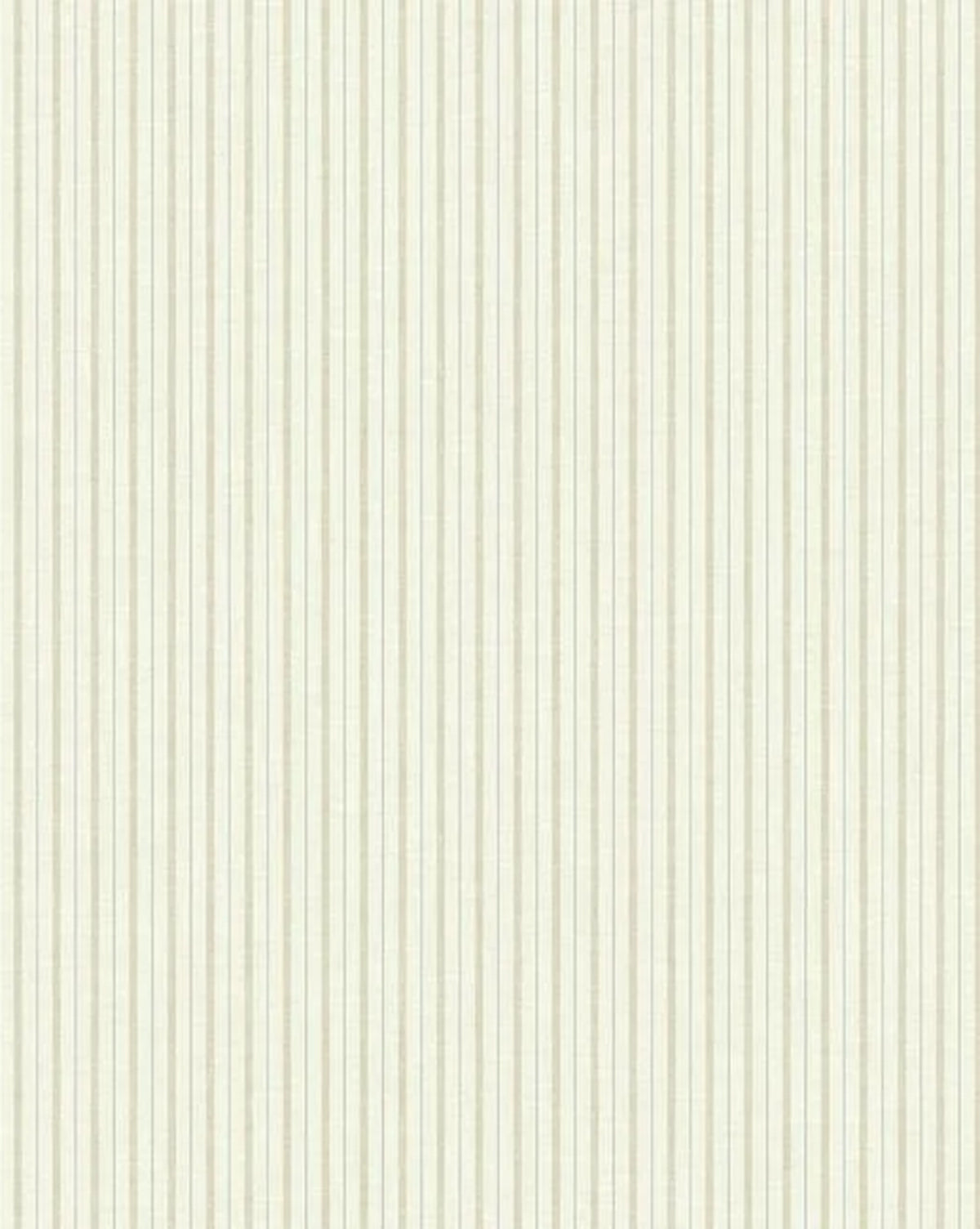 French Ticking Stripe Wallpaper by York Wallcoverings features vertical beige and light cream stripes for a timeless, minimalist look—ideal for sophisticated decor with its neutral, classic palette. McGee & Co.
