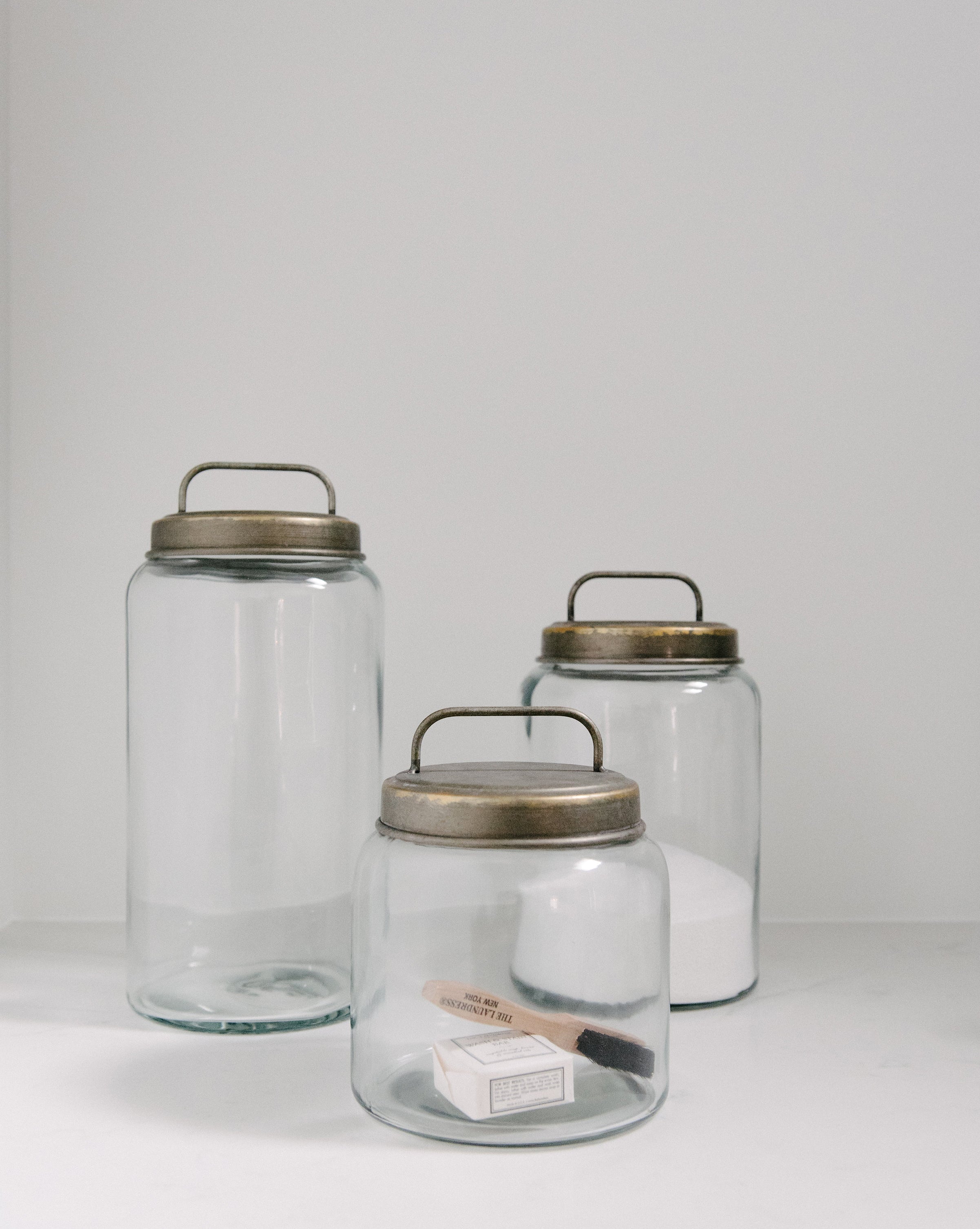 Galvanized Lidded Canisters