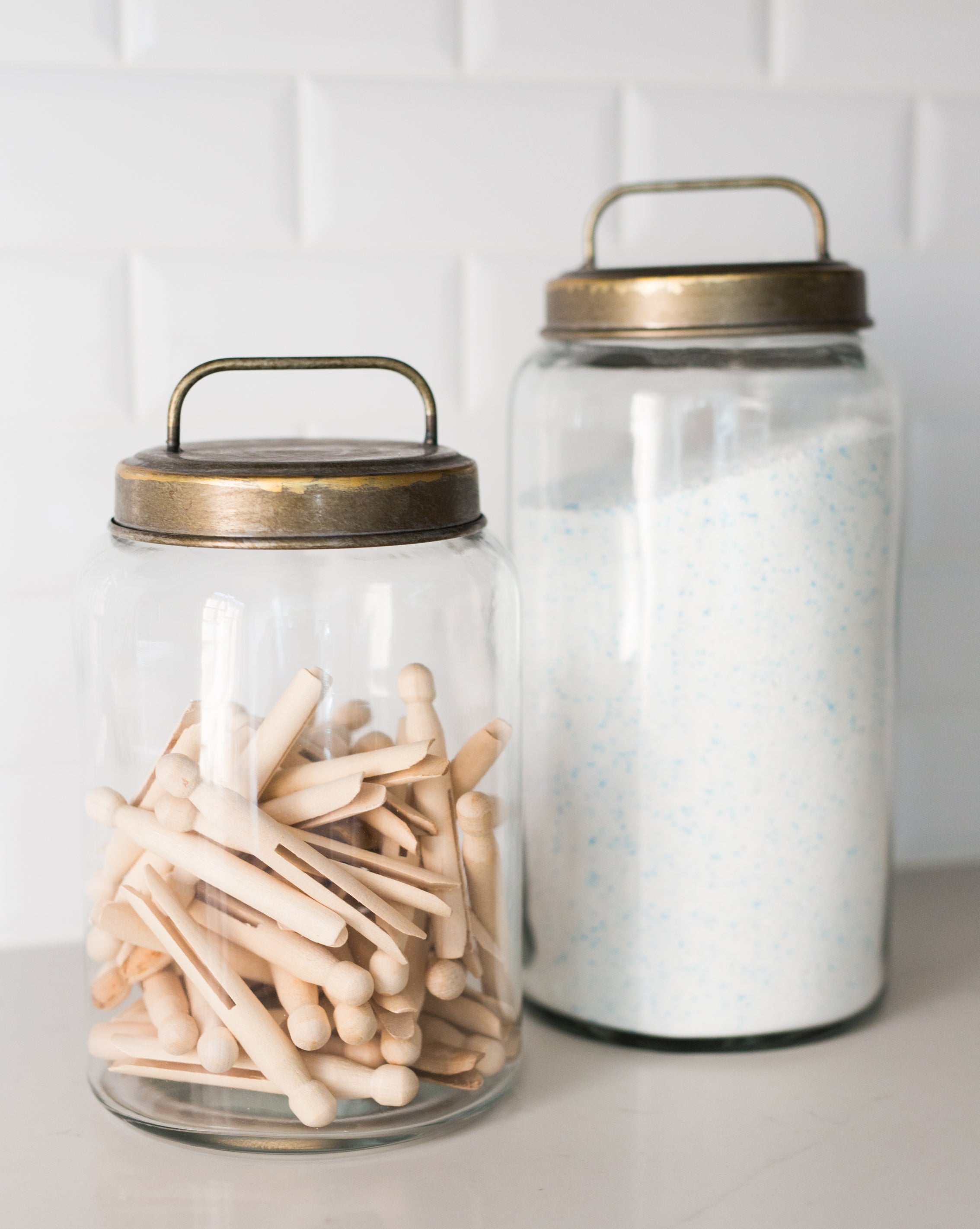 Galvanized Lidded Canisters
