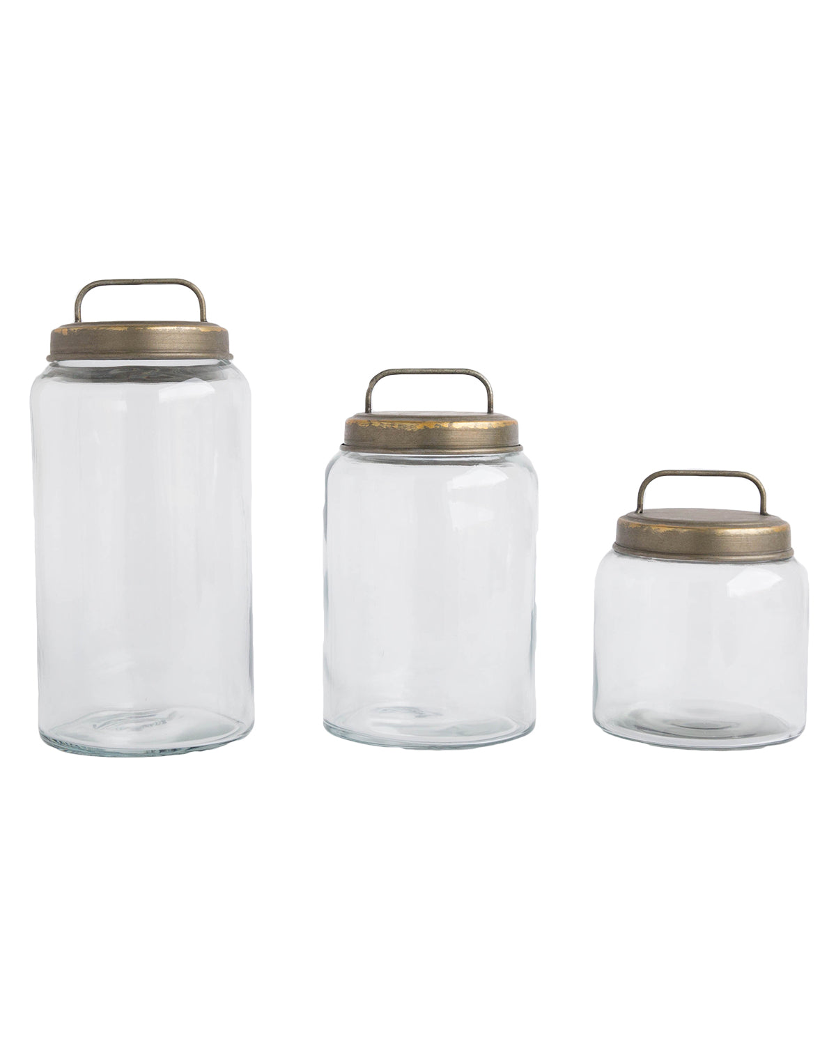 Galvanized Lidded Canisters