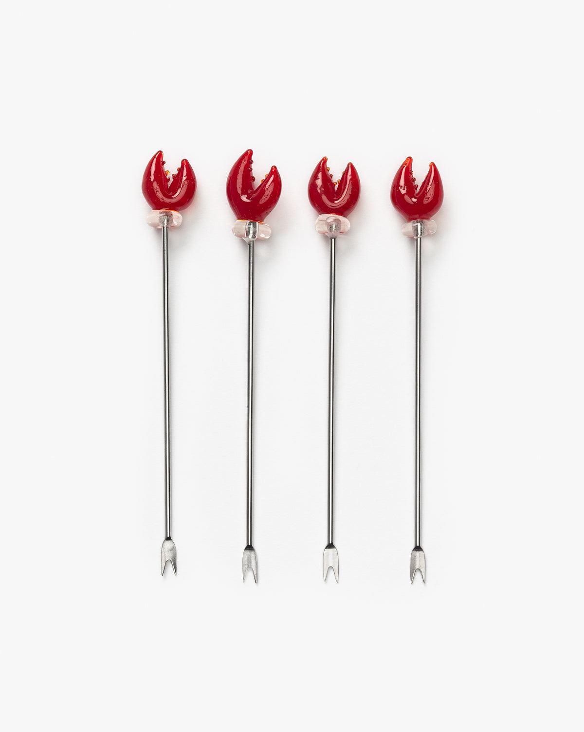 Glass Lobster Claw Picks (Set of 4)