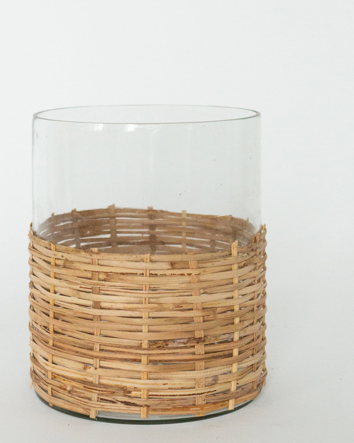 Glass & Rattan Vase