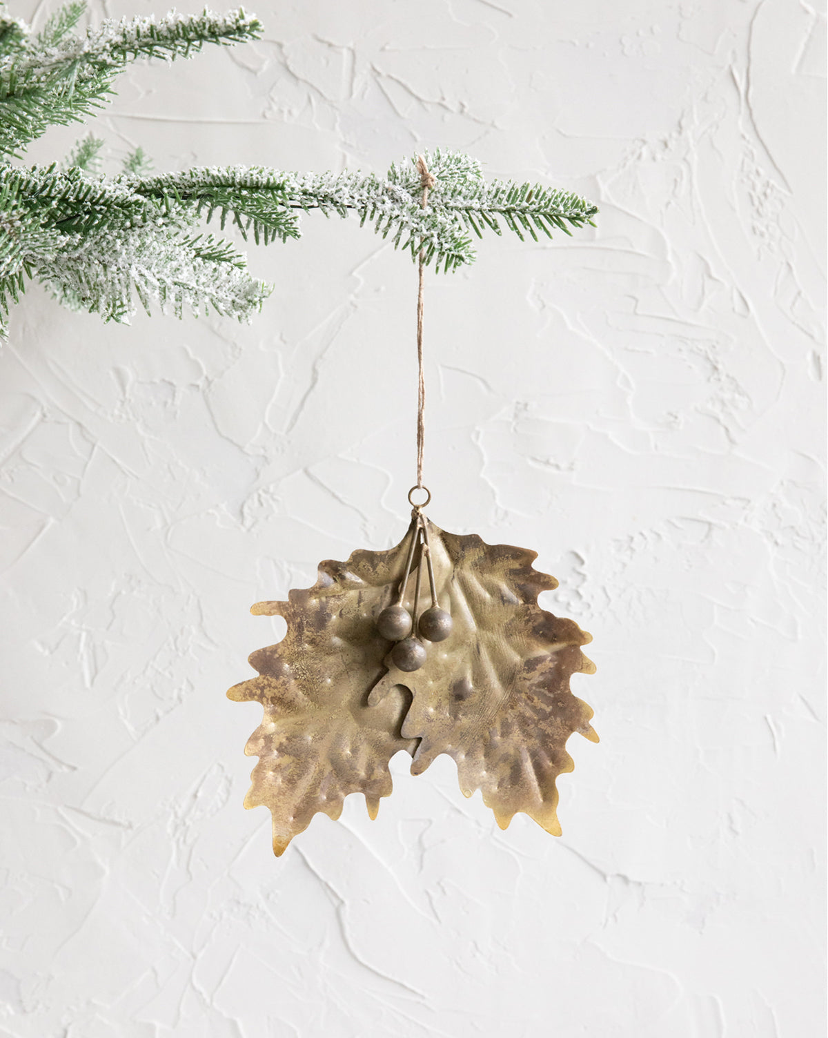 Gold Holly Ornament