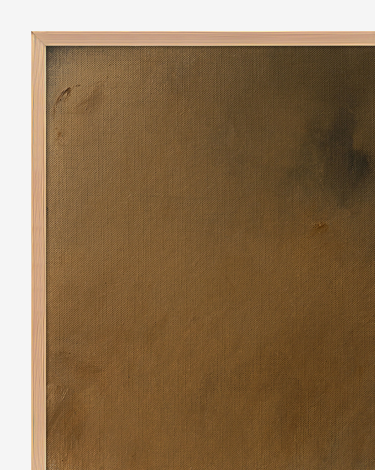 A close-up of Golden Hour, a framed canvas with a textured, brownish-golden surface and subtle contrasts—this abstract wall art is a unique composition perfect for elegant home decor.