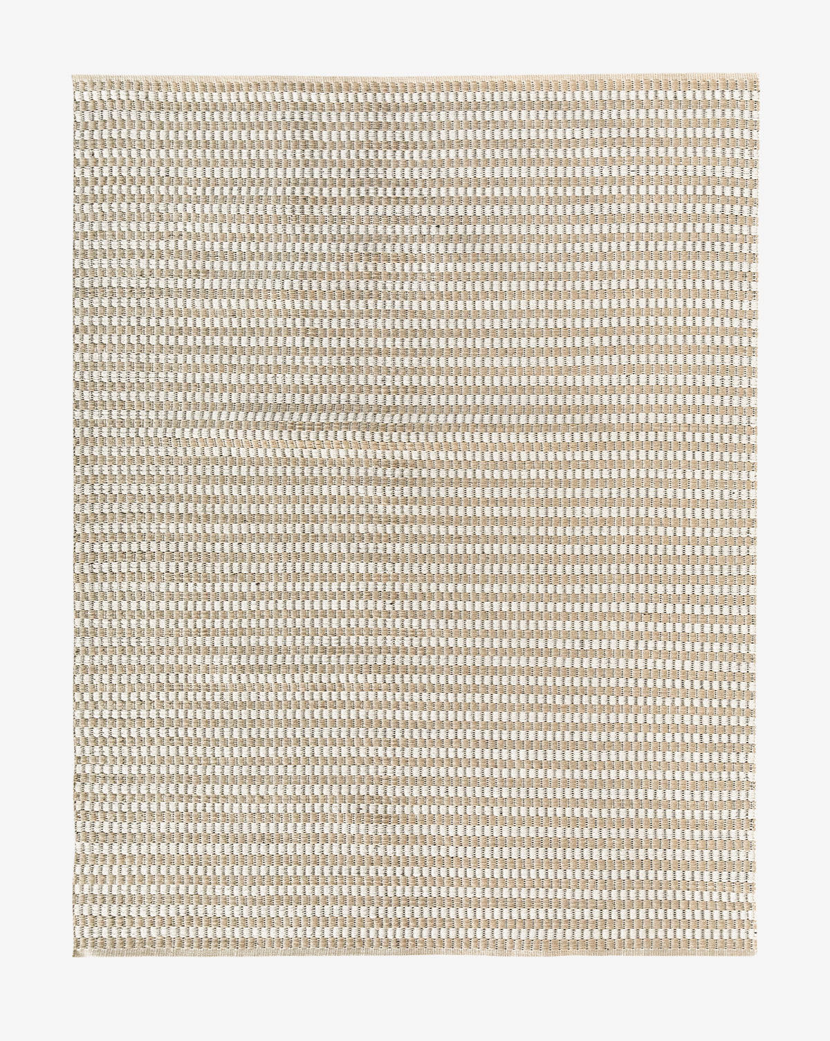 The Granada Handwoven Indoor/Outdoor Rug features a square shape in beige and white with a subtle checkered pattern, by McGee & Co.