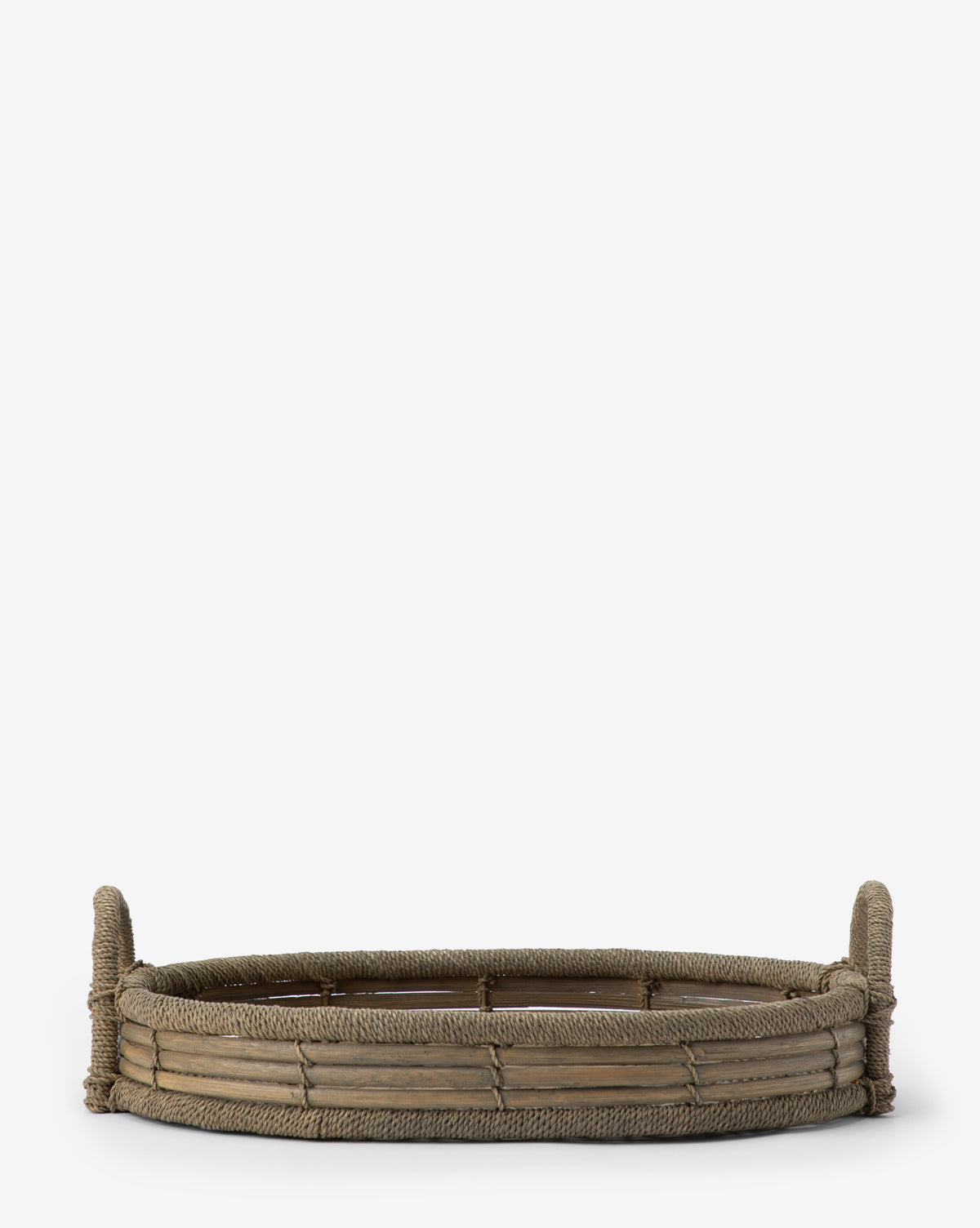 Graywash Wicker Tray