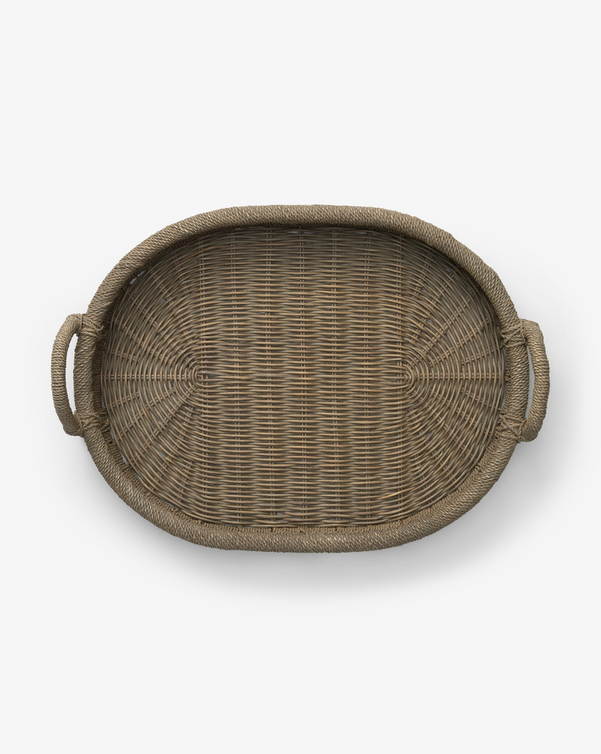 Graywash Wicker Tray