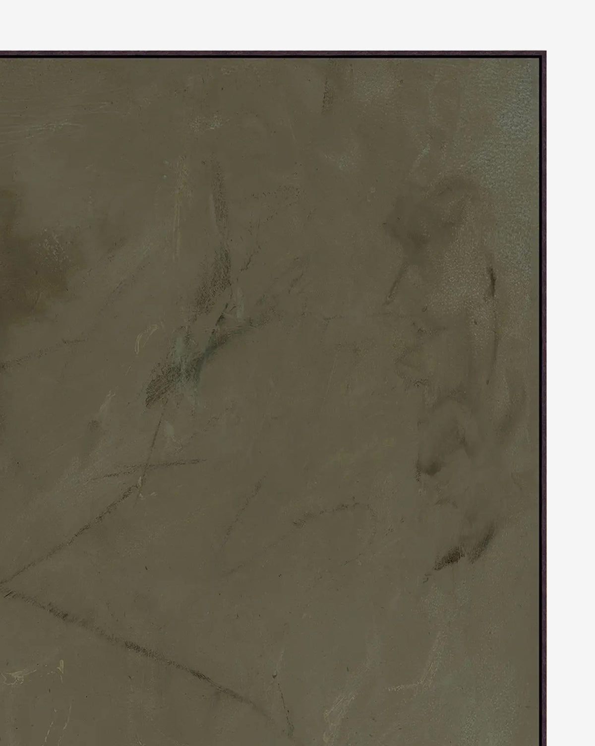 Greener Grasses is an abstract, minimalistic giclee on canvas with a muted olive-brown textured surface, subtle brushstrokes, and faint marks, elegantly gallery-wrapped for a sophisticated contemporary look, by McGee & Co.