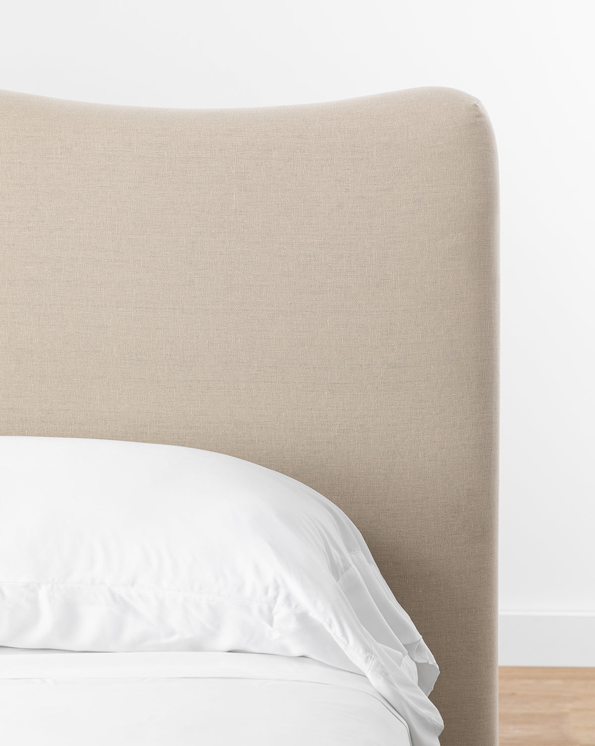 upholstered bed, linen bed, oatmeal linen, bedroom furniture